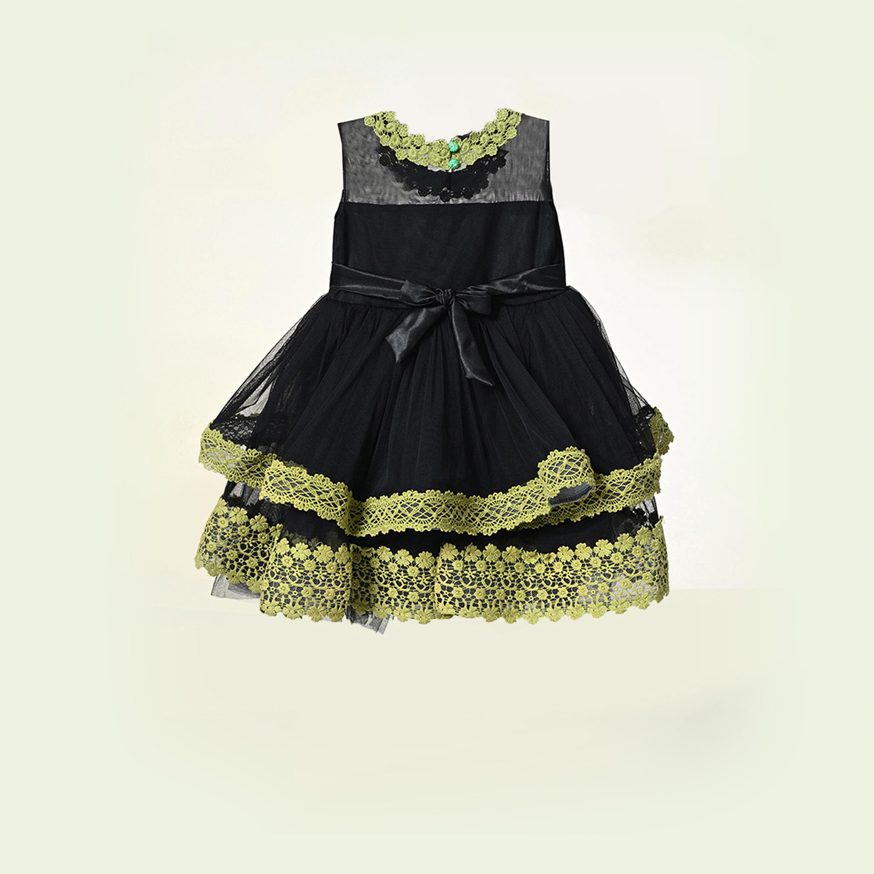 Bella Moda X Styli Embroidered Layered Mesh Insert Dress-girls-clothing-dressesandjumpsuits-image-1