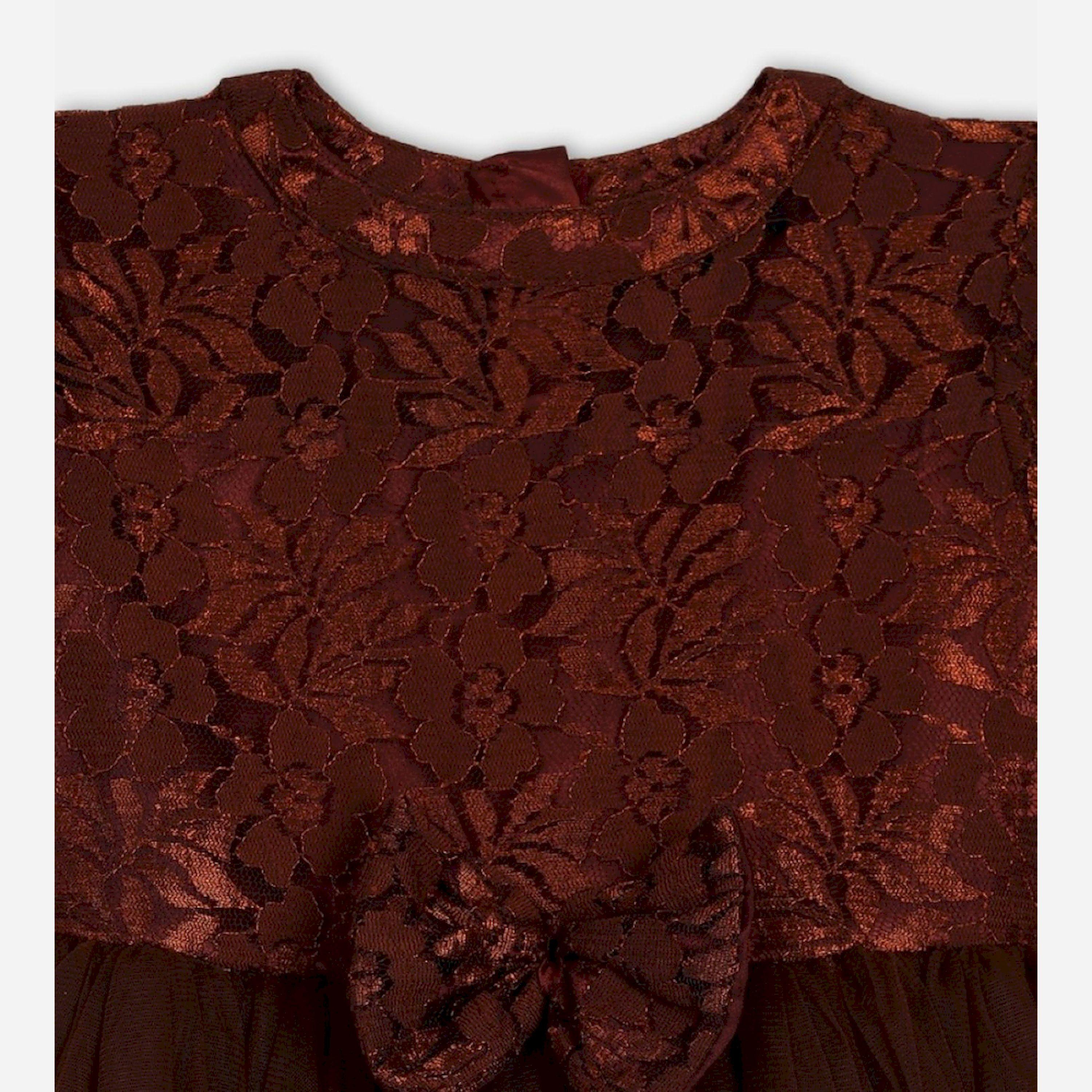 Bella Moda X Styli Lace Insert Bow Detail Party Dress-girls-clothing-dressesandjumpsuits-image-3