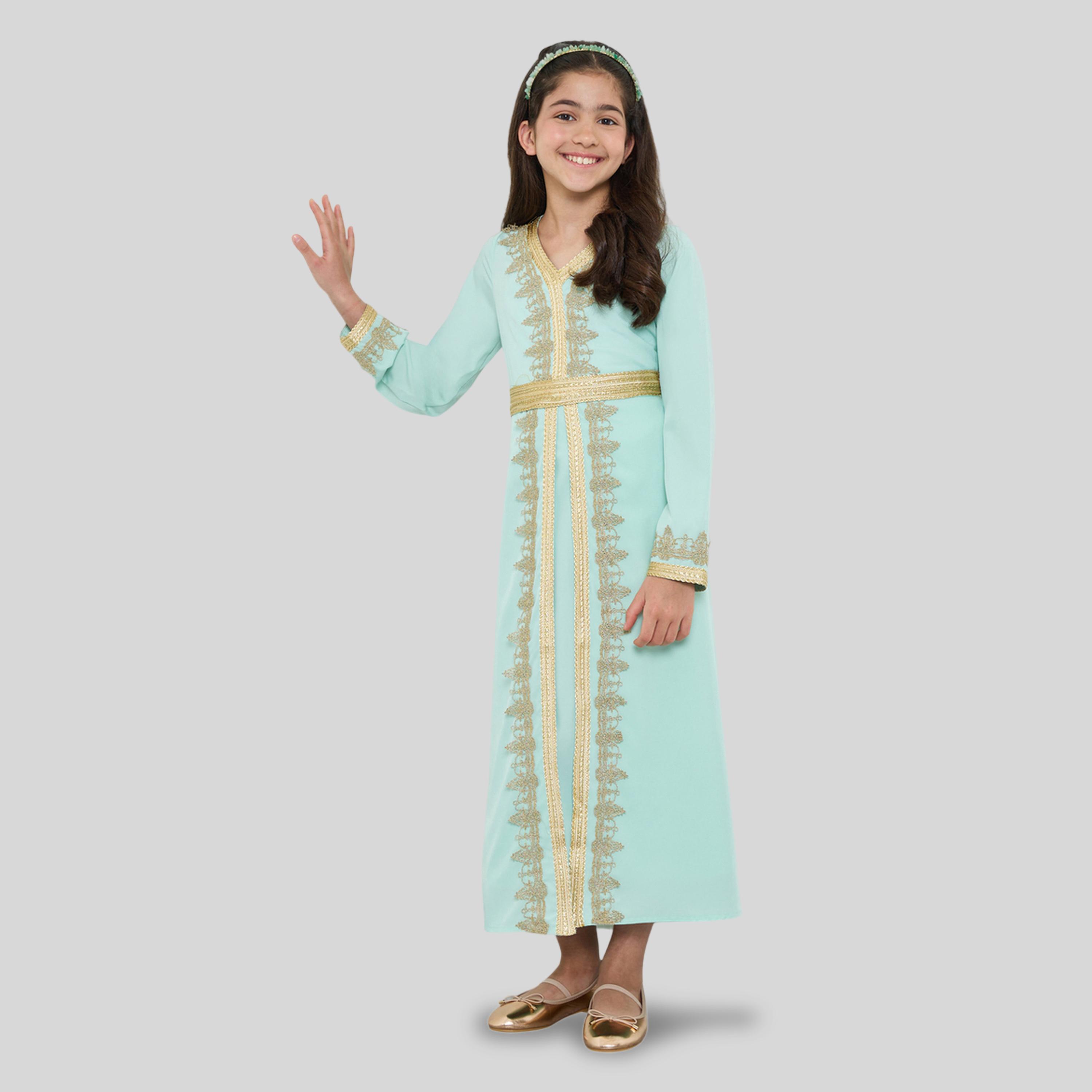 فستان مظهر ذو طبقات ومزين للبنات-girls-clothing-dressesandjumpsuits-image-1