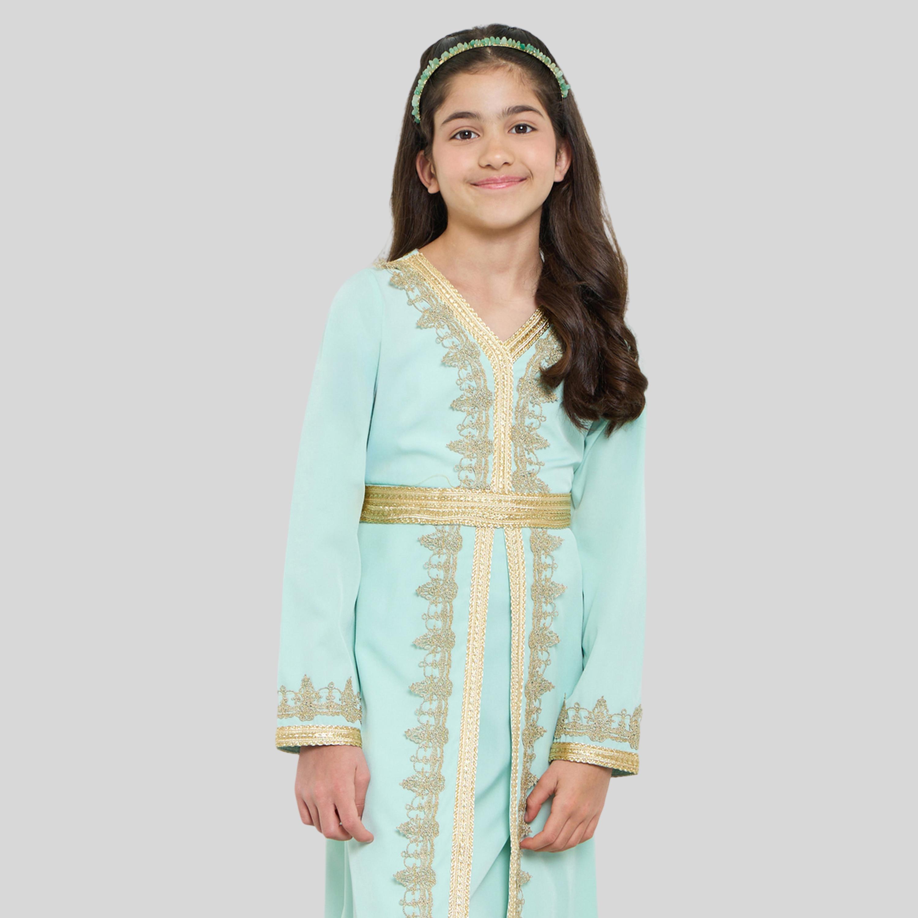 فستان مظهر ذو طبقات ومزين للبنات-girls-clothing-dressesandjumpsuits-image-2