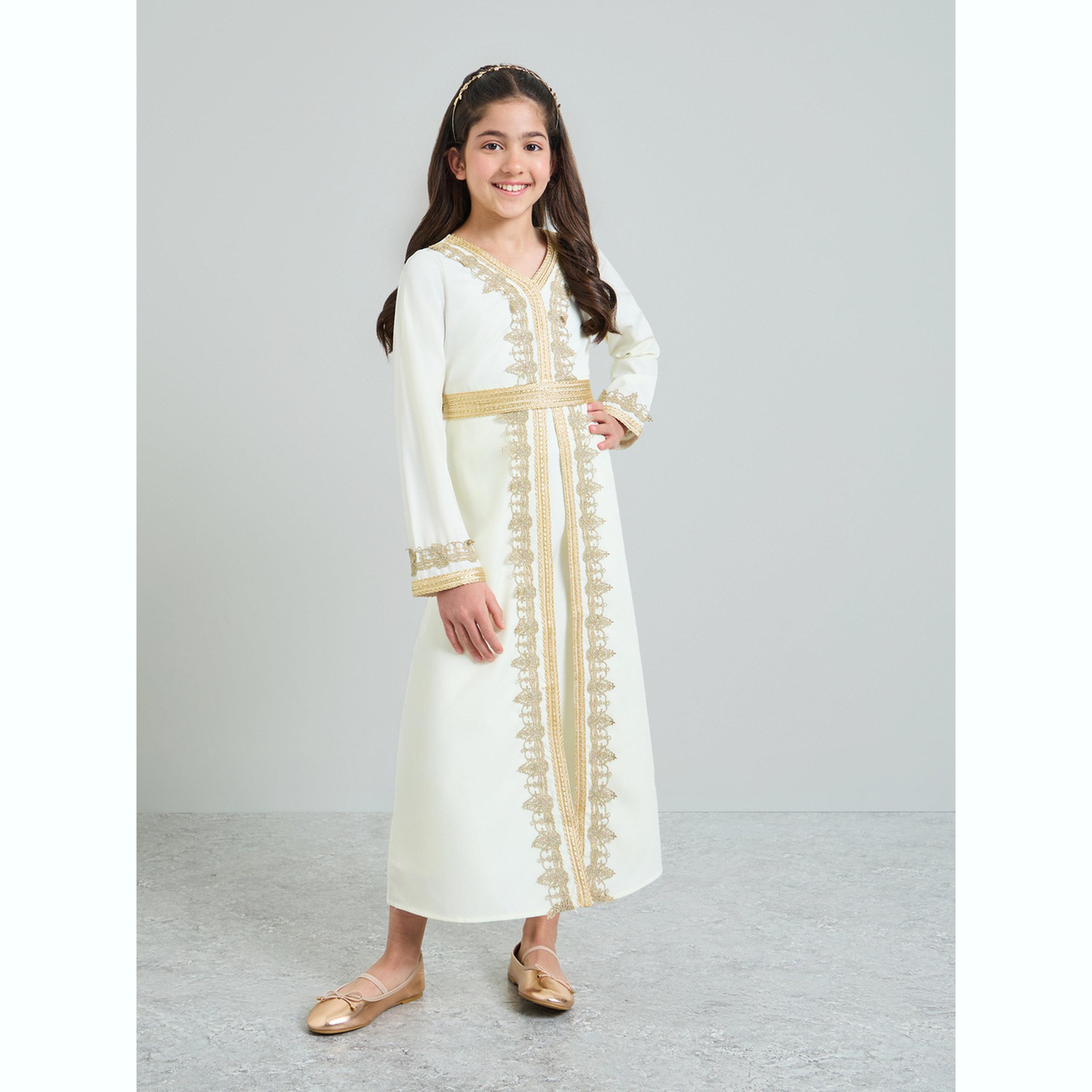 فستان مظهر ذو طبقات ومزين للبنات-girls-clothing-dressesandjumpsuits-image-1