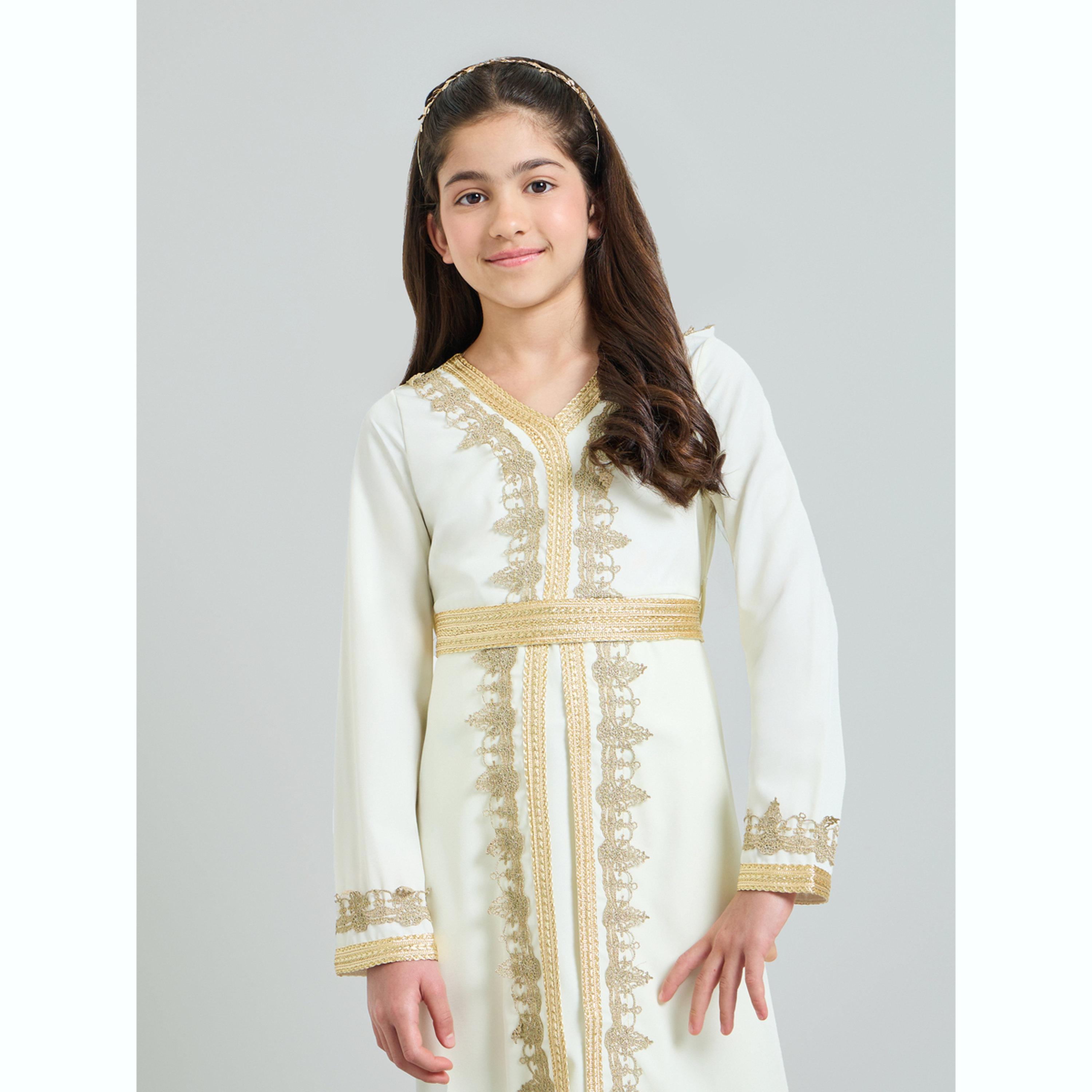 فستان مظهر ذو طبقات ومزين للبنات-girls-clothing-dressesandjumpsuits-image-2