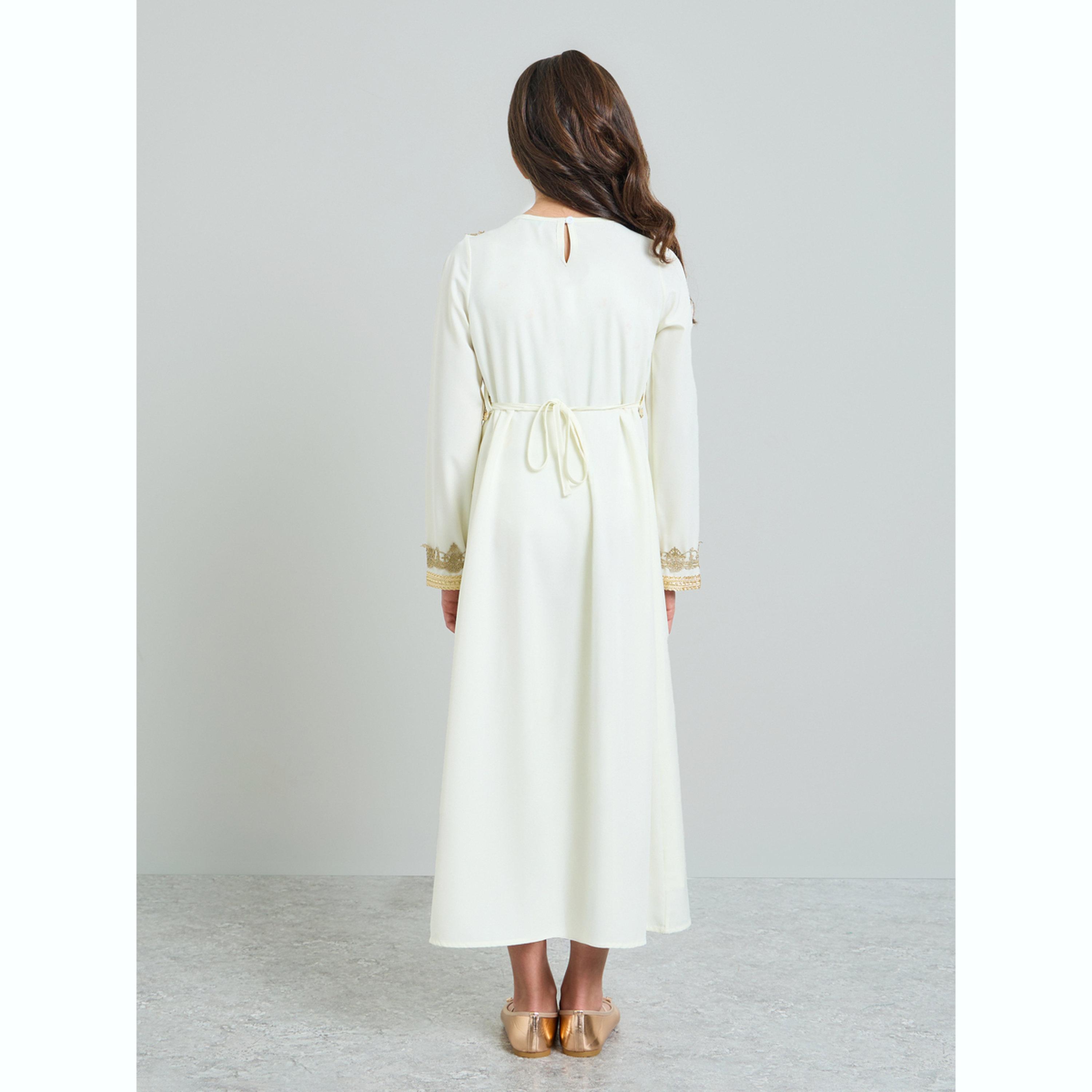 فستان مظهر ذو طبقات ومزين للبنات-girls-clothing-dressesandjumpsuits-image-3