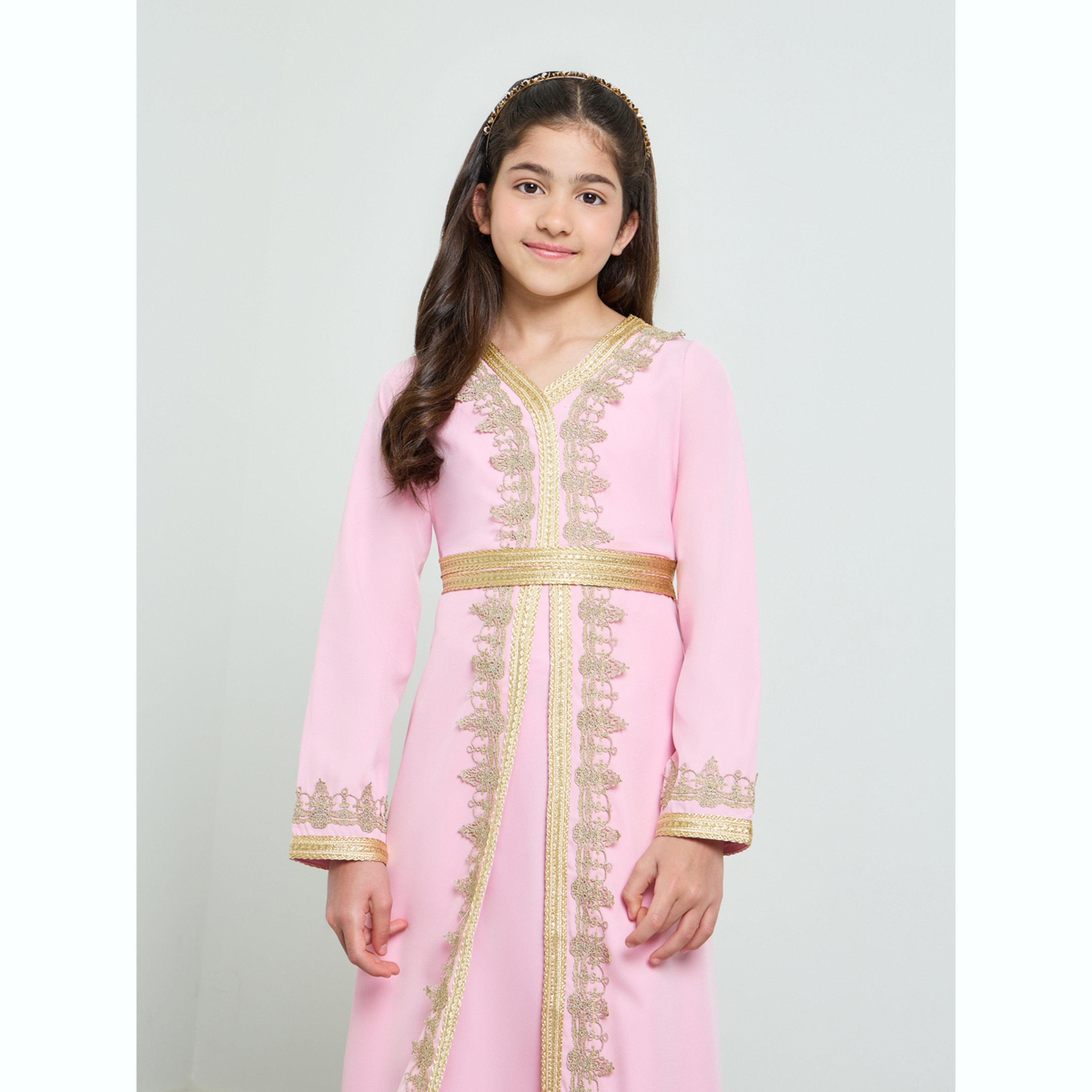 فستان مظهر ذو طبقات ومزين للبنات-girls-clothing-dressesandjumpsuits-image-2