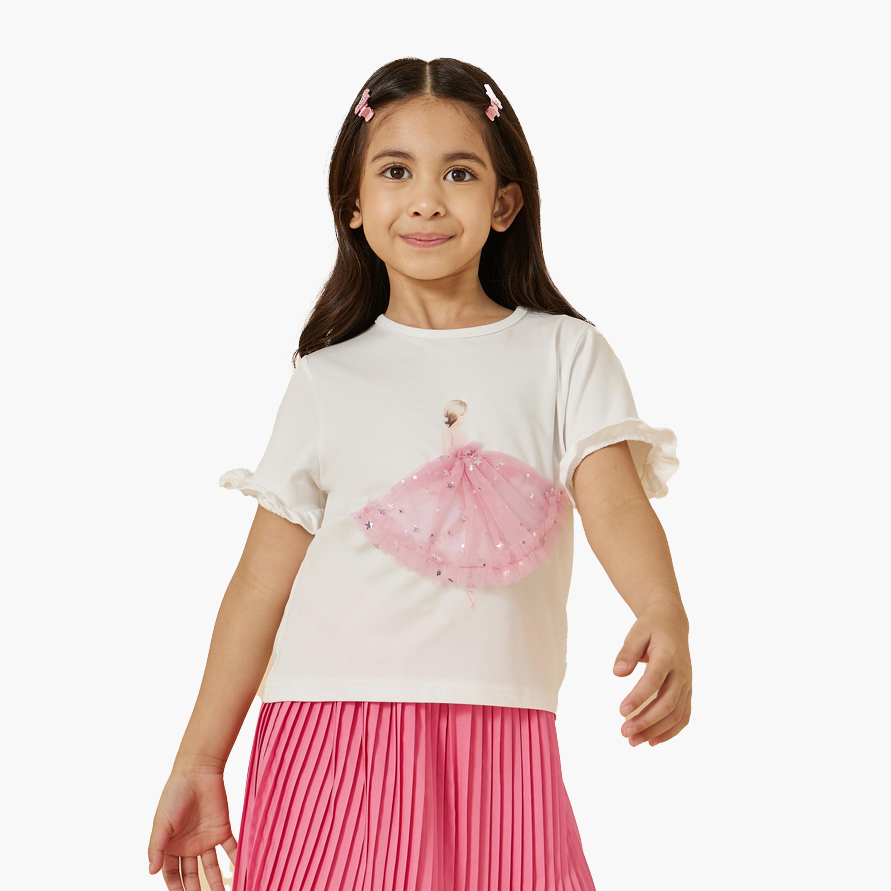 Styli Graphic Print T-Shirt and Skirt Set-girls-clothing-setsandcoords-image-2