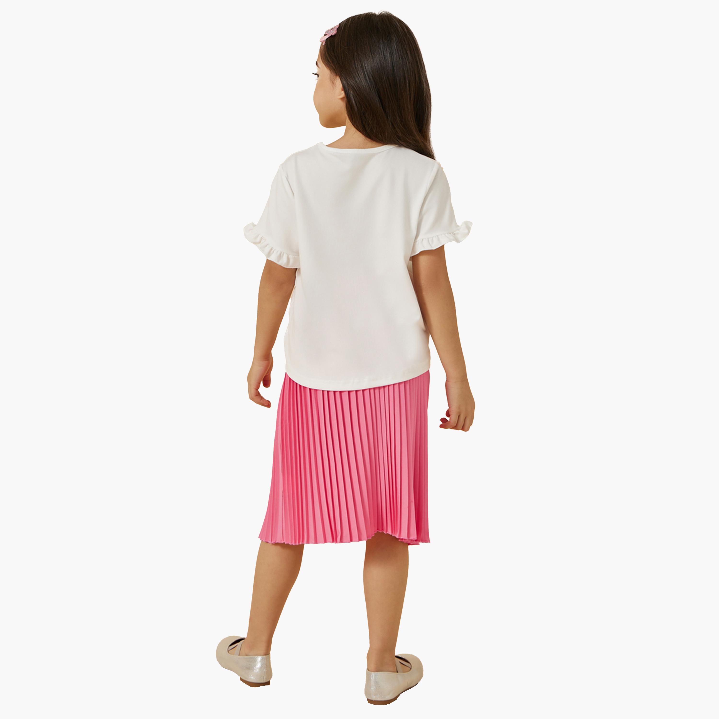 Styli Graphic Print T-Shirt and Skirt Set-girls-clothing-setsandcoords-image-6