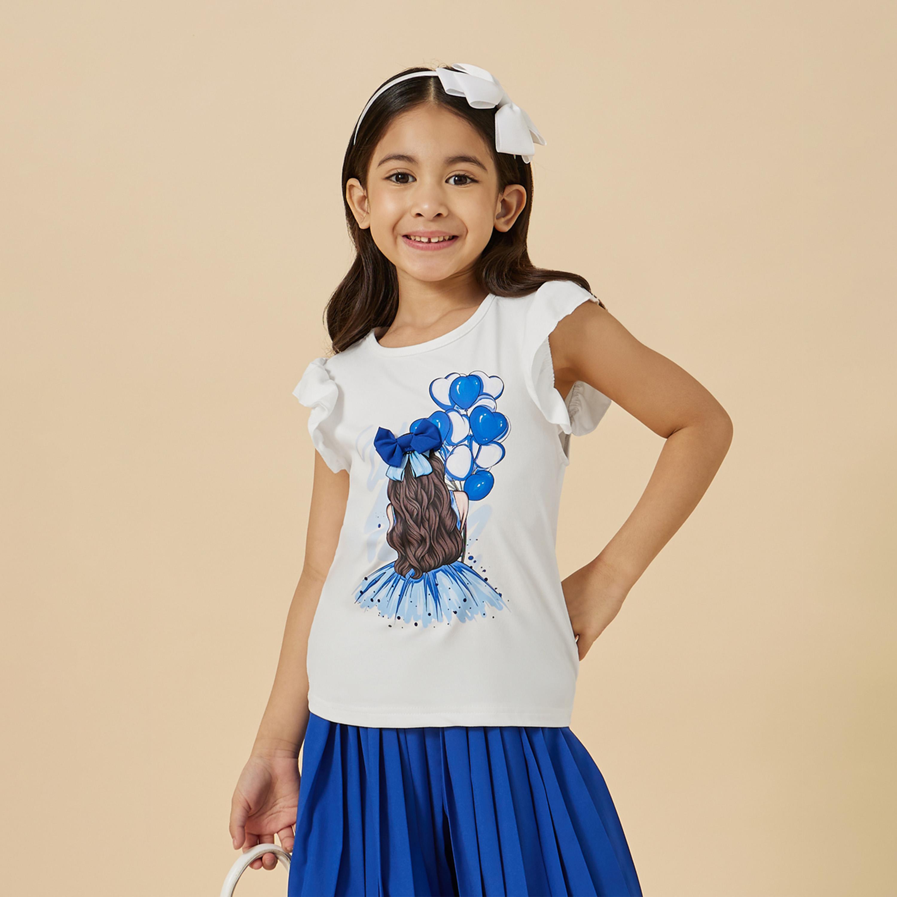 Styli Toddler Girls T-Shirt And Culotte Set-girls-clothing-setsandcoords-image-2