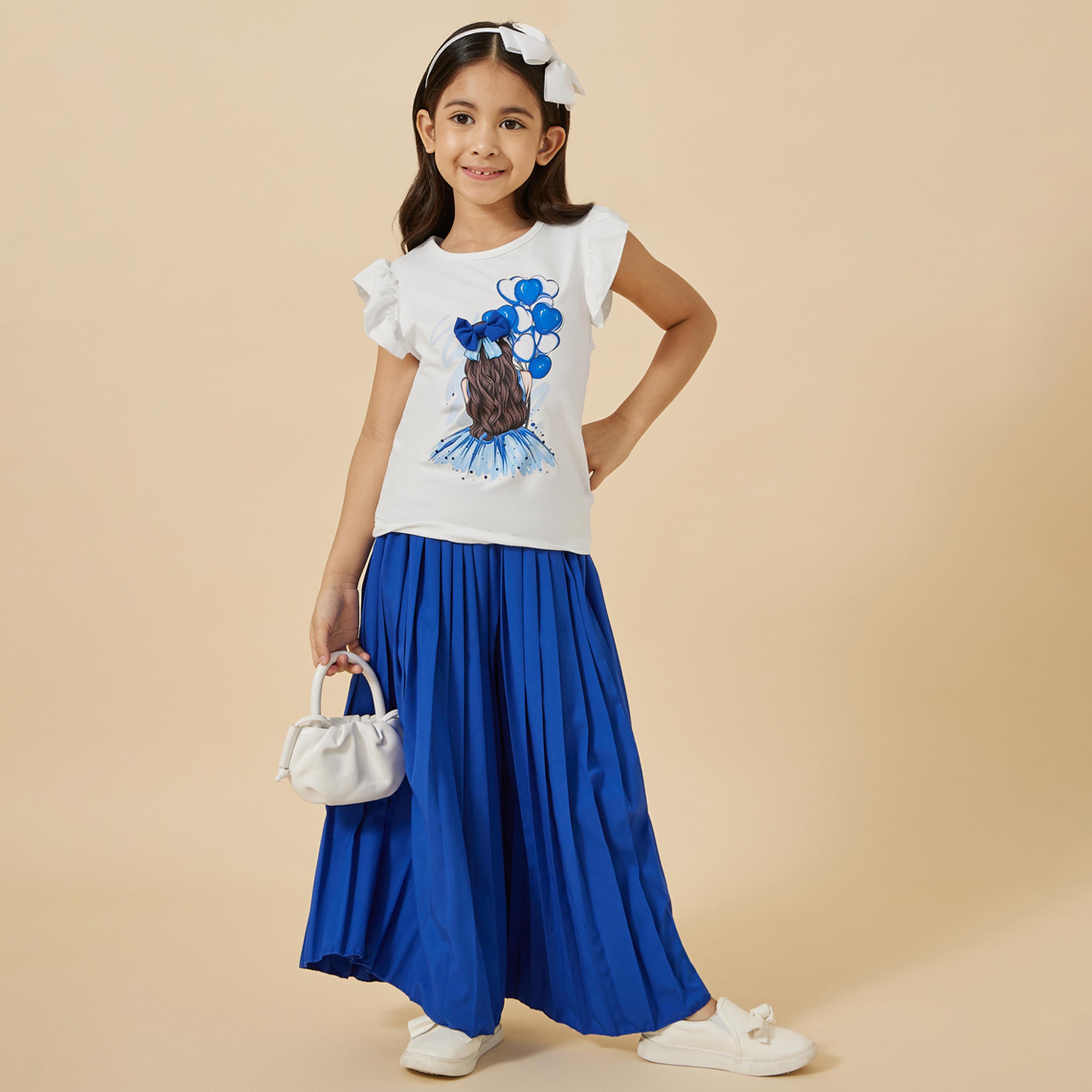 Styli Toddler Girls T-Shirt And Culotte Set-girls-clothing-setsandcoords-image-3