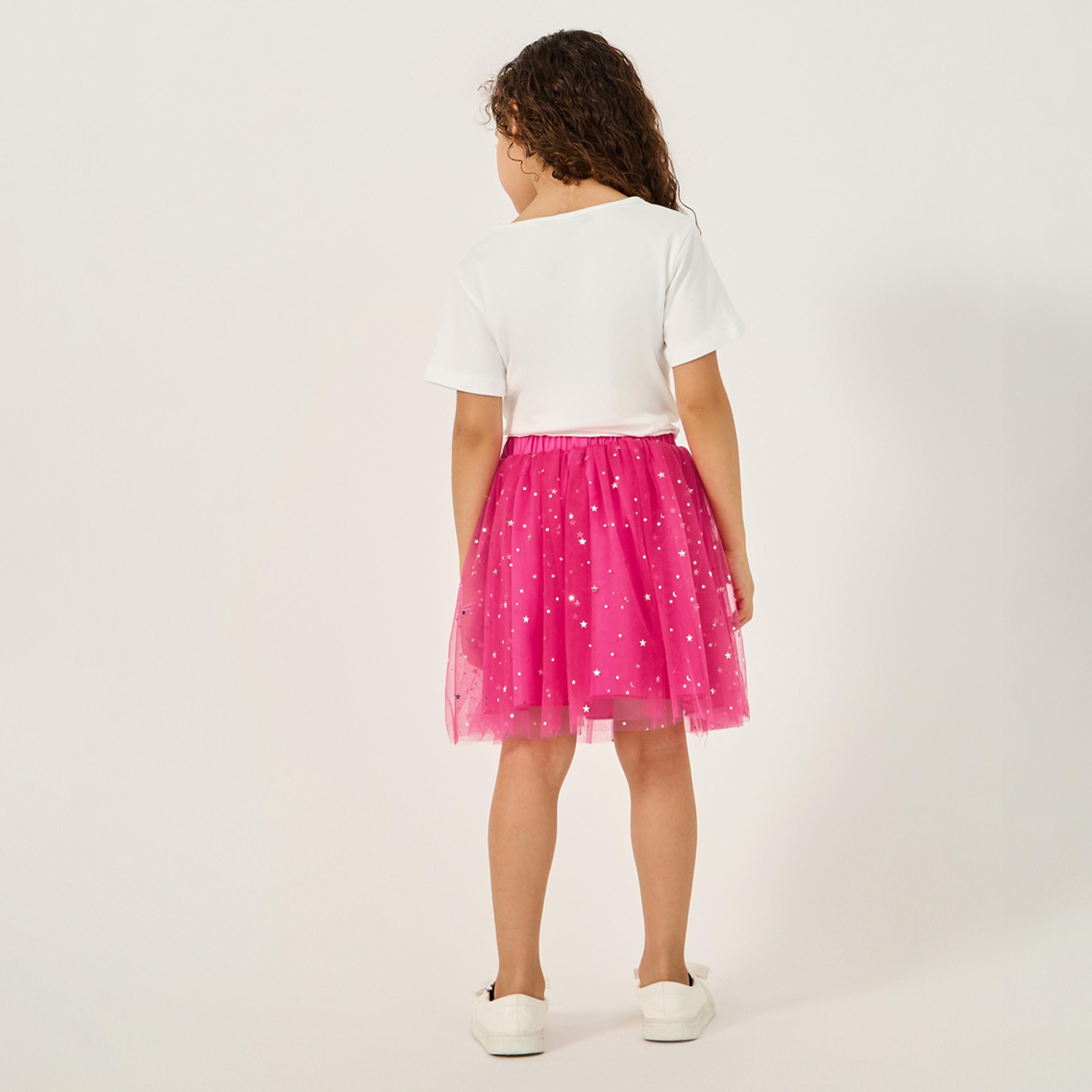Styli Toddler Girls T-Shirt And Skirt Set-girls-clothing-setsandcoords-image-6