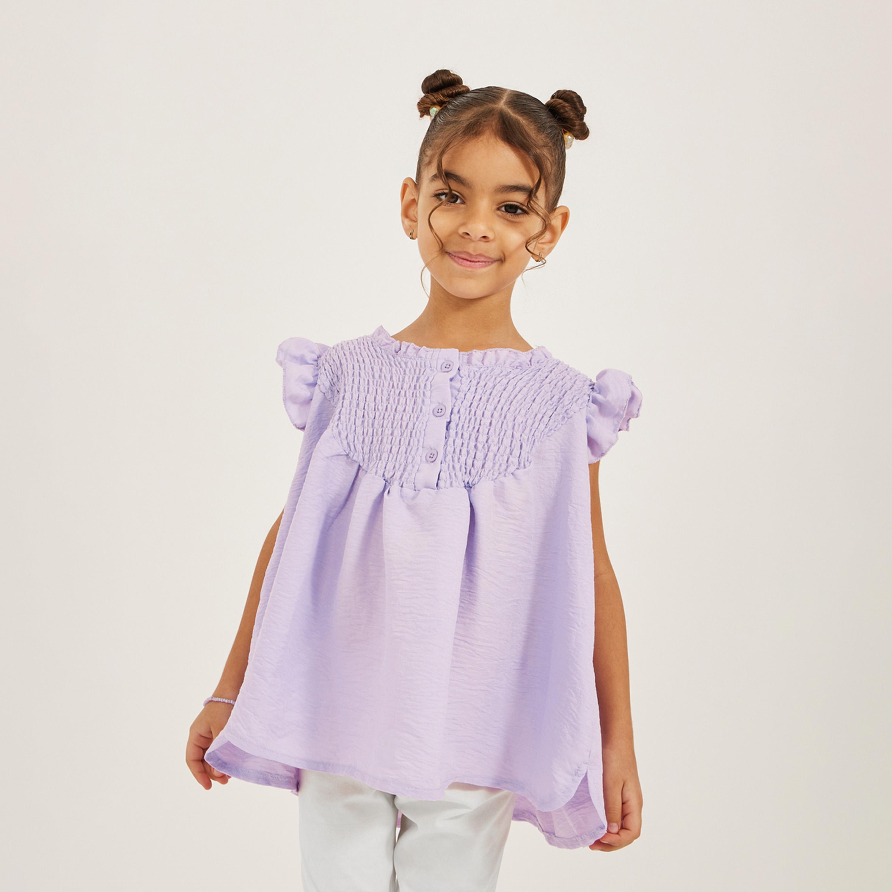 ستايلي - قميص للبنات الصغار مع تطريز أمامي-girls-clothing-blousesandshirts-image-1