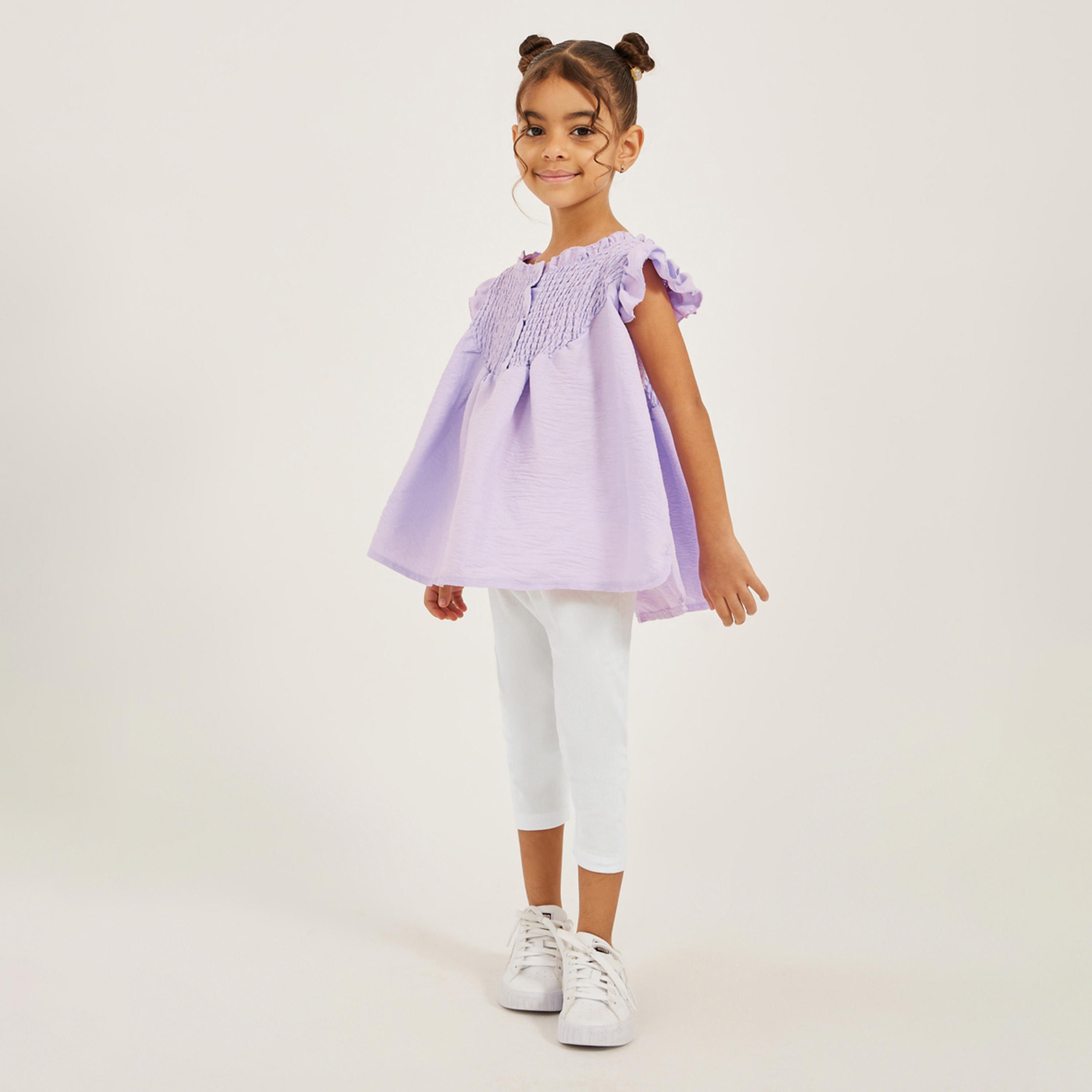 ستايلي - قميص للبنات الصغار مع تطريز أمامي-girls-clothing-blousesandshirts-image-2