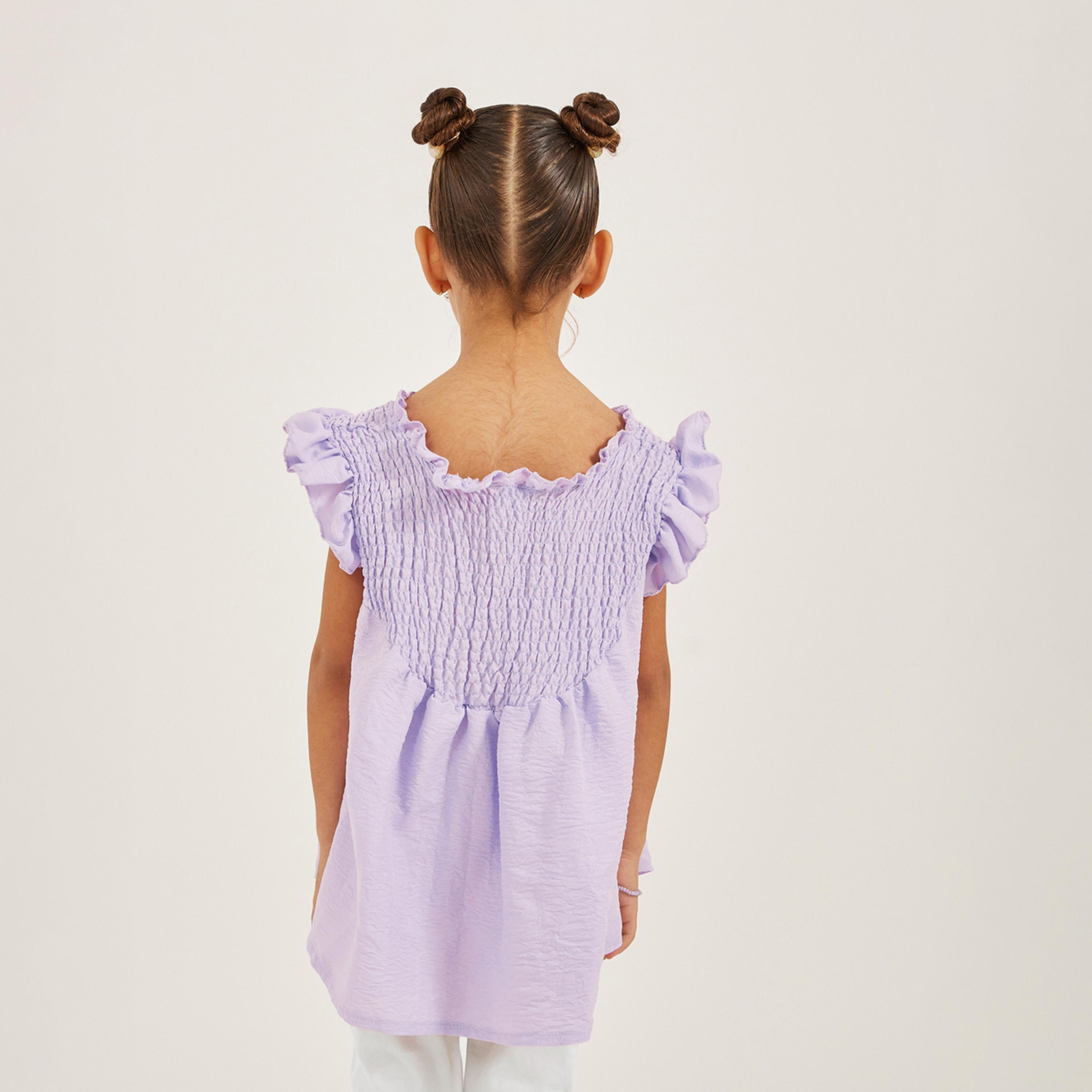 ستايلي - قميص للبنات الصغار مع تطريز أمامي-girls-clothing-blousesandshirts-image-4