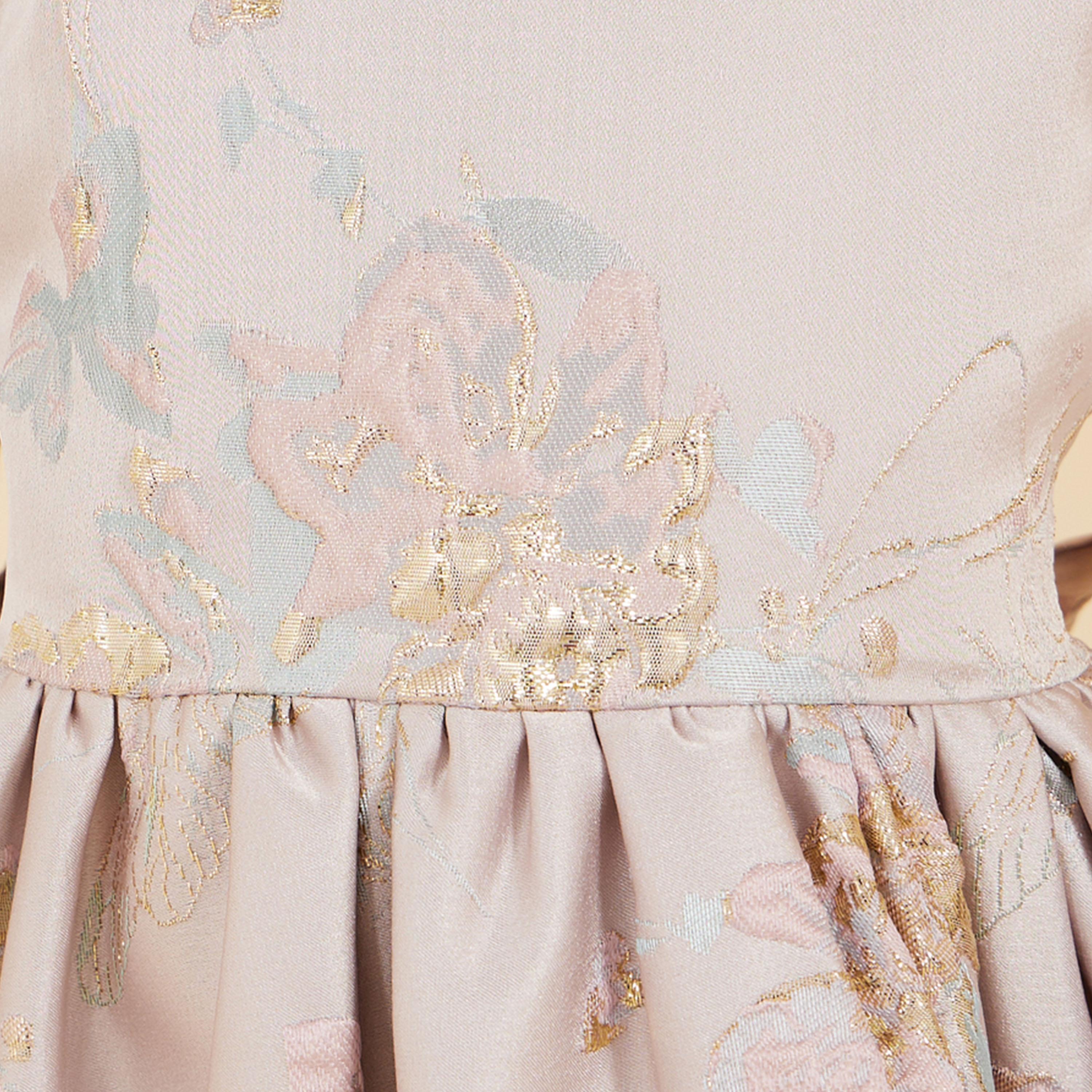ستايلي - فستان كسرات بأكمام منتفخة ورقبة دائرية-girls-clothing-dressesandjumpsuits-image-3