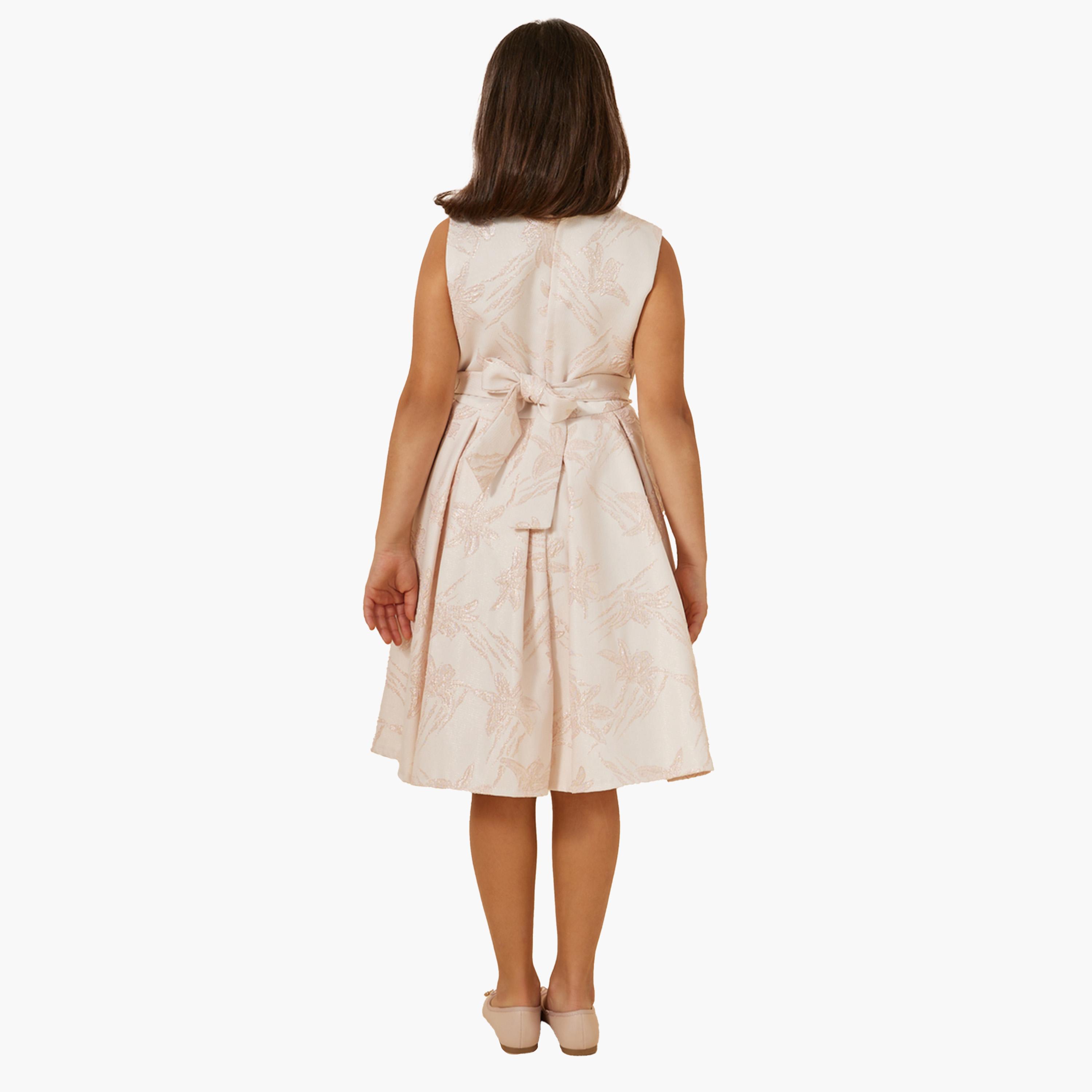 Styli Jacquard Round Neck Sleeveless Dress-girls-clothing-dressesandjumpsuits-image-5