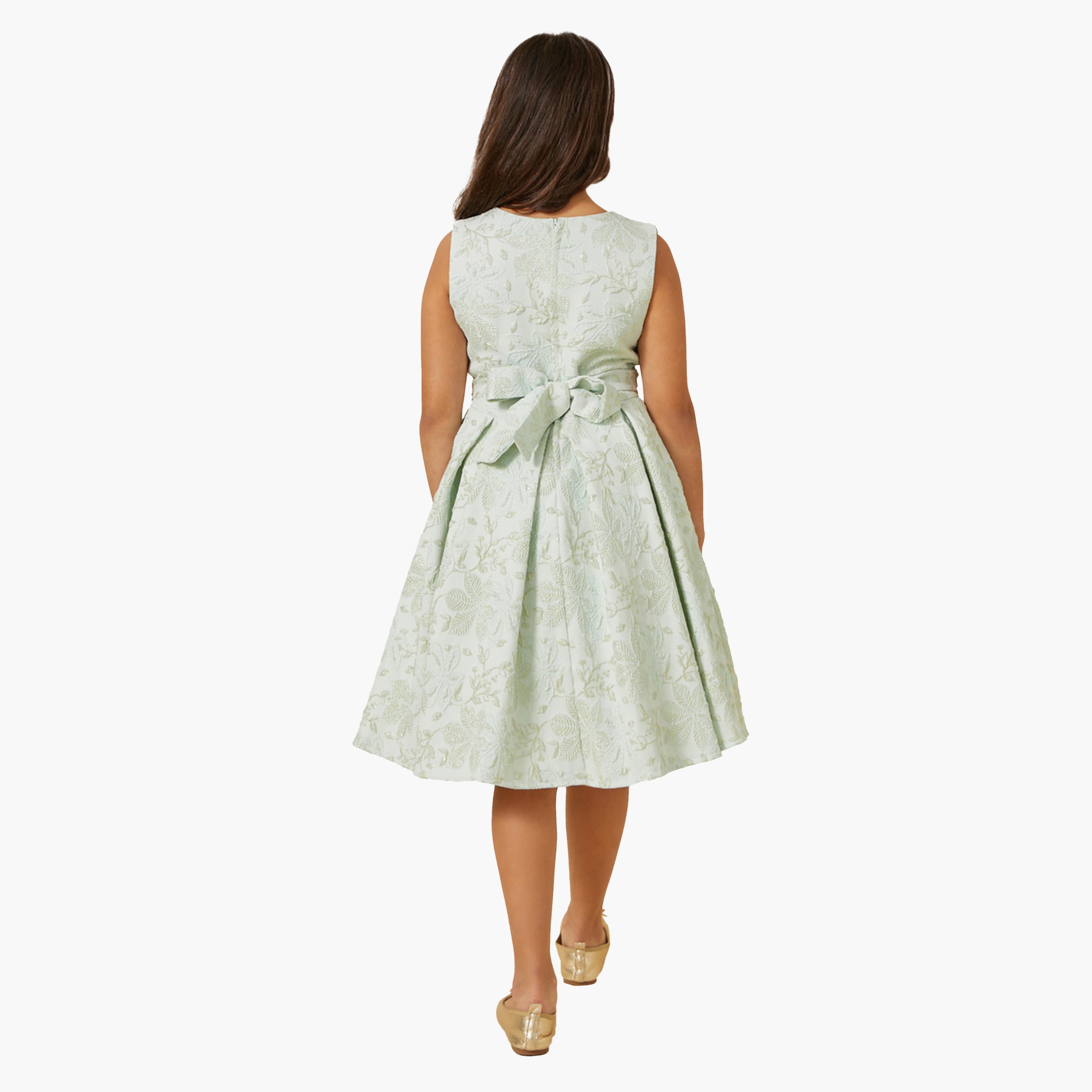 Styli Embroidered Sleeveless Pleated Dress-girls-clothing-dressesandjumpsuits-image-4