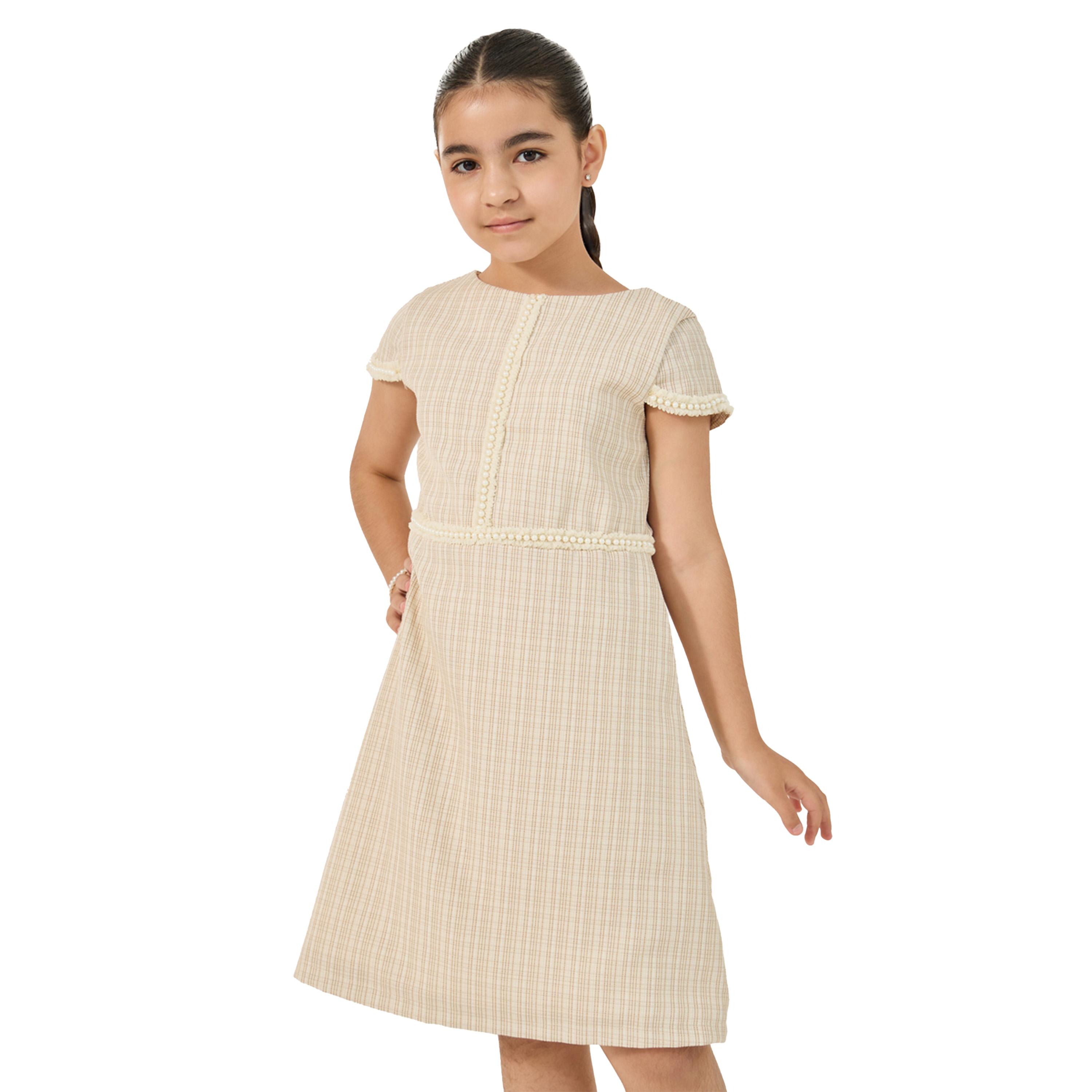 Styli Embellished Tweed Short Sleeve Dress with Bag-girls-clothing-dressesandjumpsuits-image-3