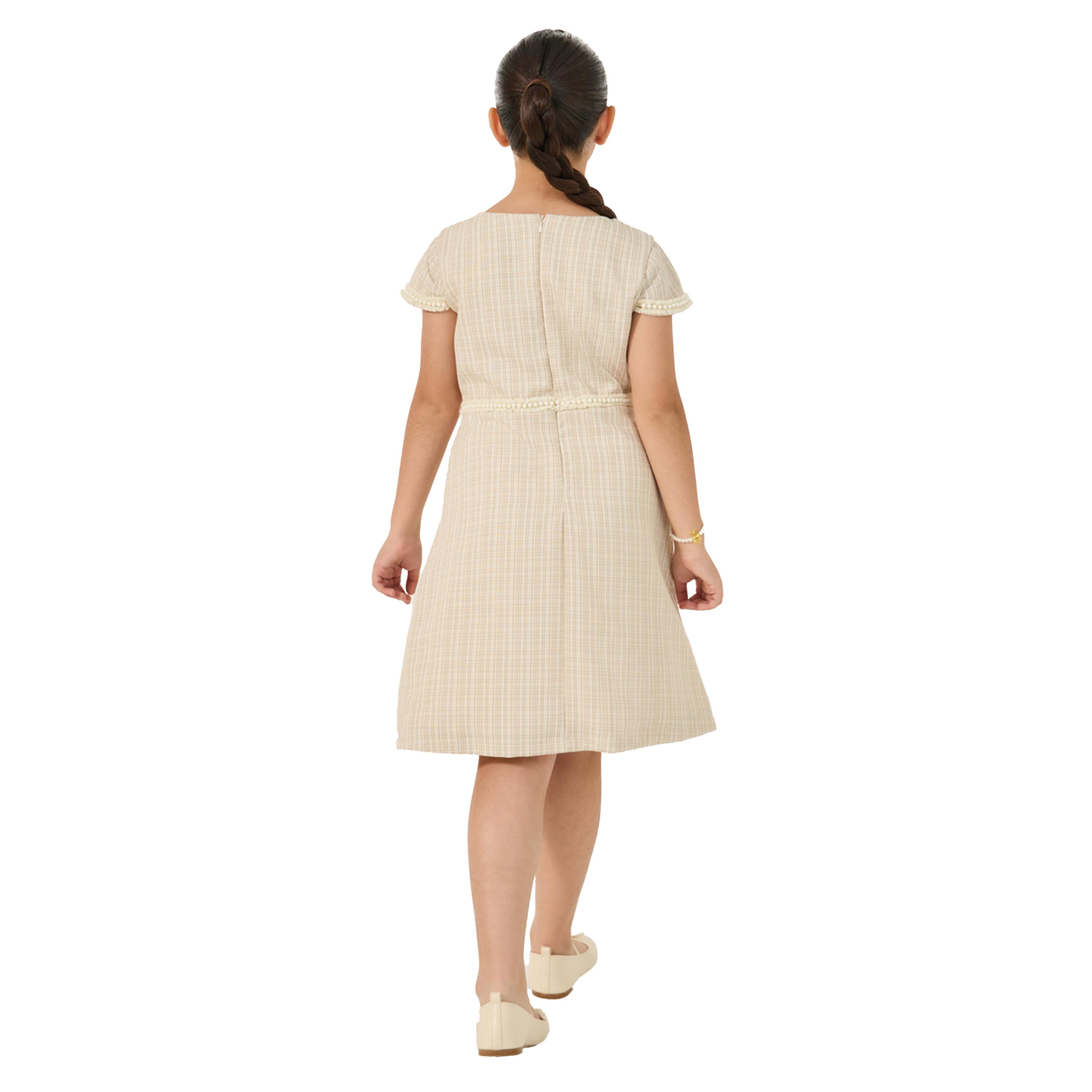Styli Embellished Tweed Short Sleeve Dress with Bag-girls-clothing-dressesandjumpsuits-image-4