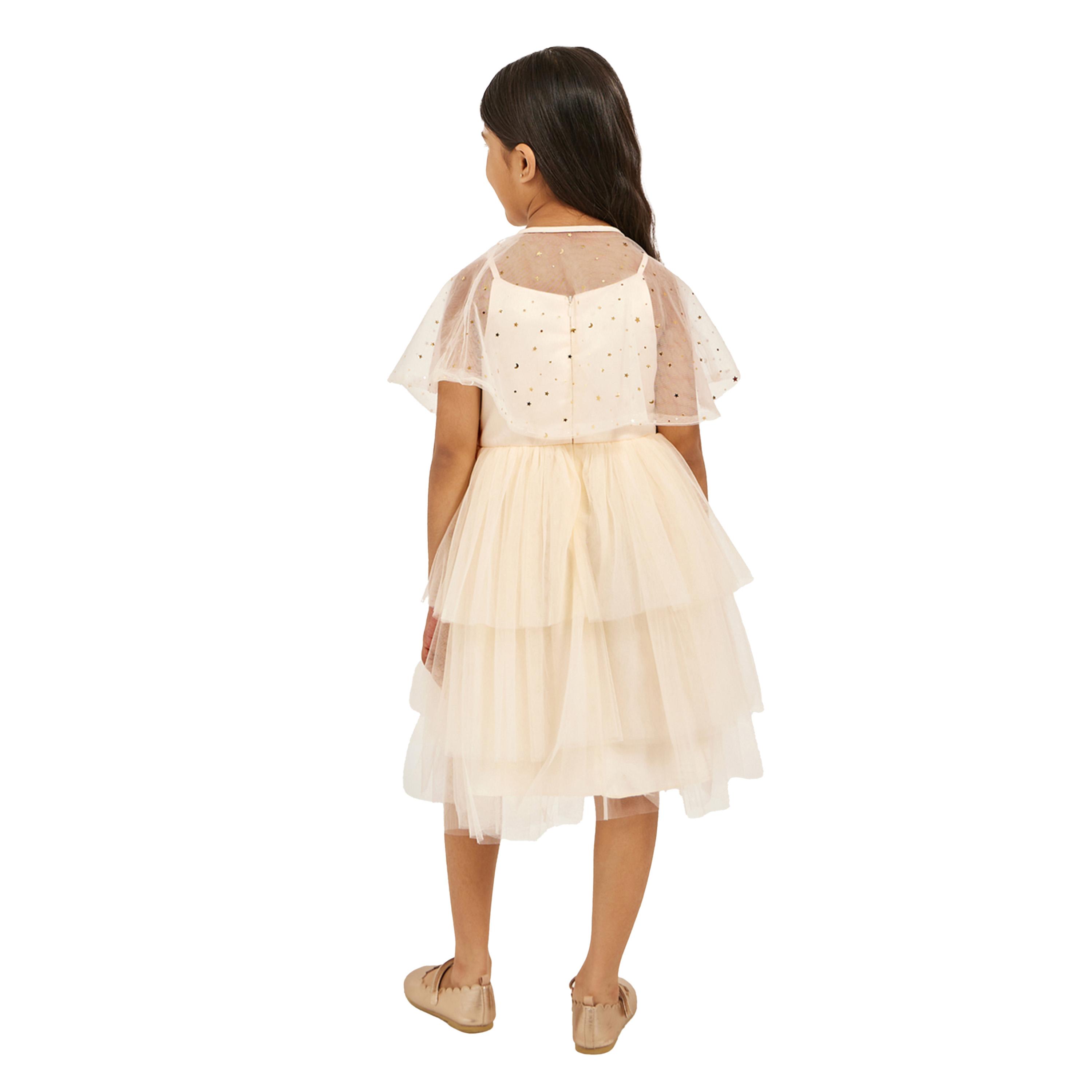 Styli Sequinned Layered Mesh Dress with Shrug-girls-clothing-dressesandjumpsuits-image-5