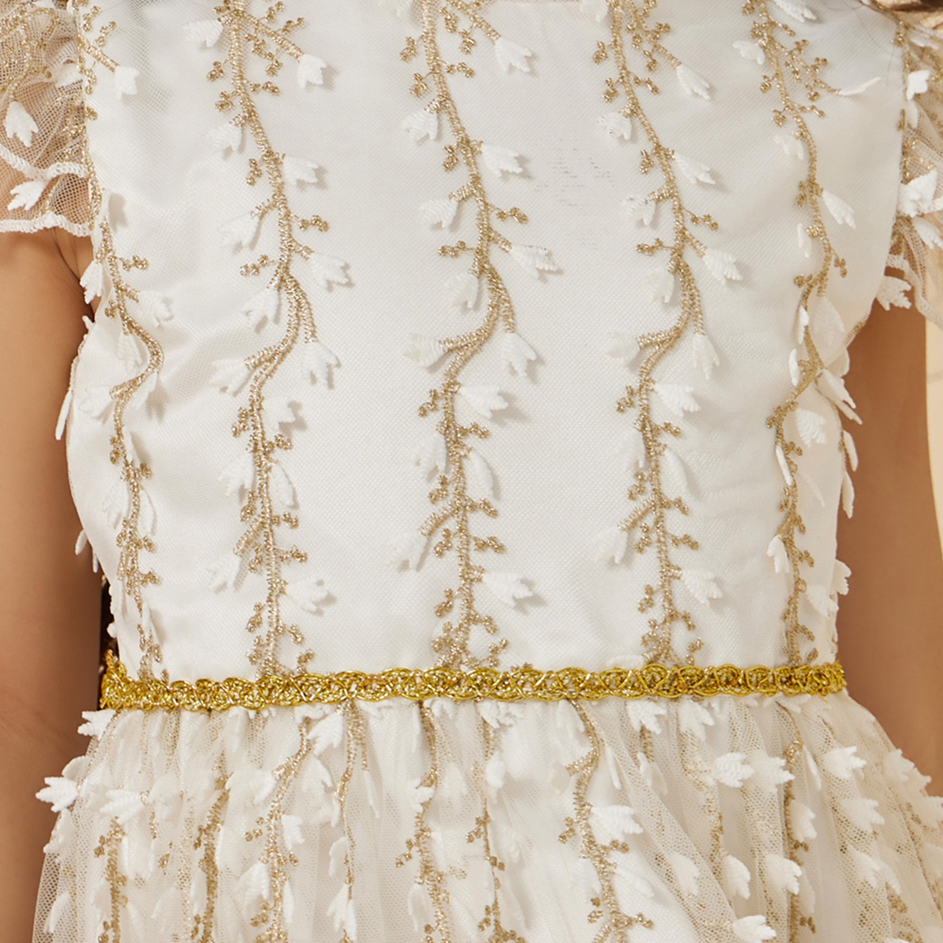 Styli Mesh Embroidered Frill Sleeve Dress-girls-clothing-dressesandjumpsuits-image-5