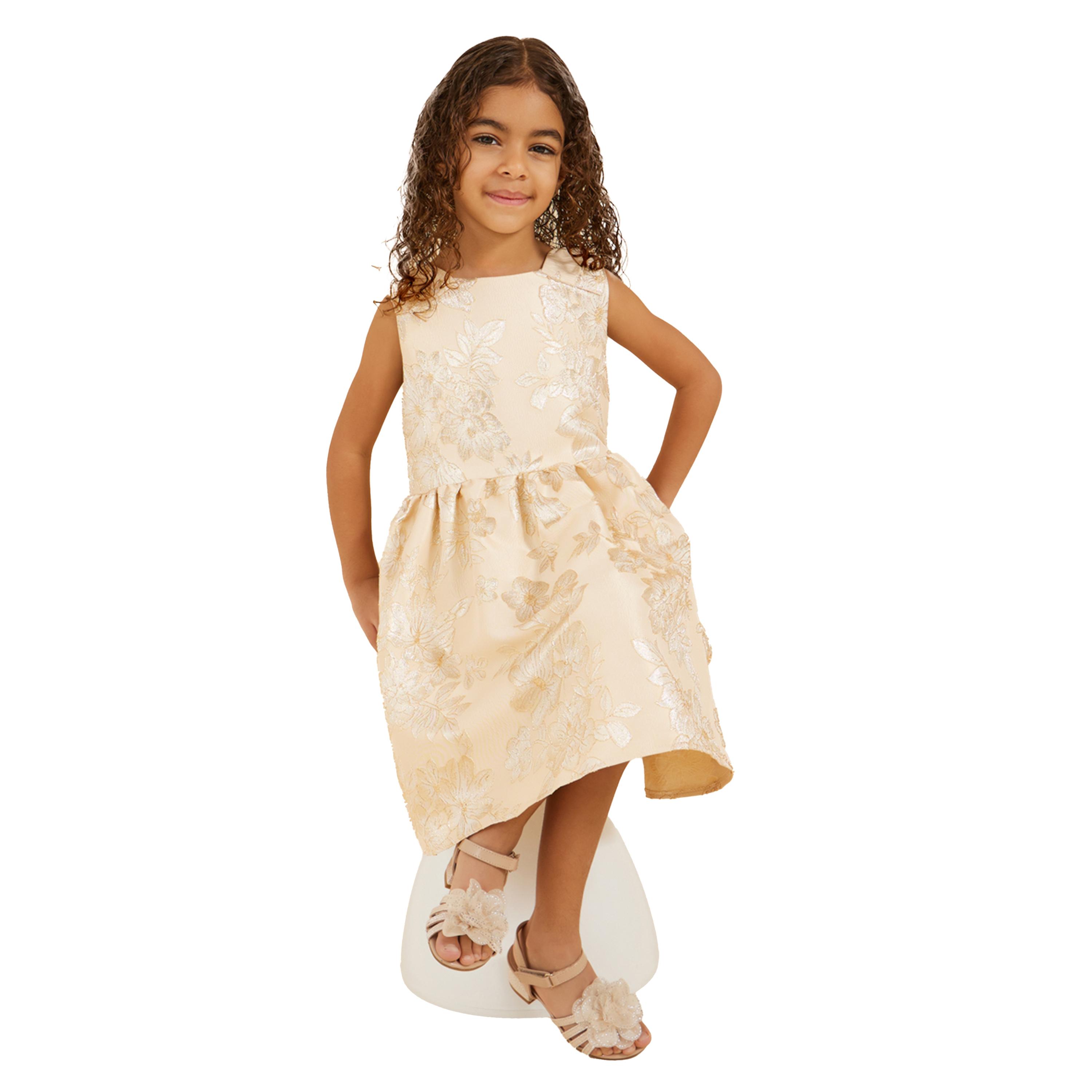 ستايلي -  فستان جاكار للبنات الصغار مع فيونكة-girls-clothing-dressesandjumpsuits-image-1