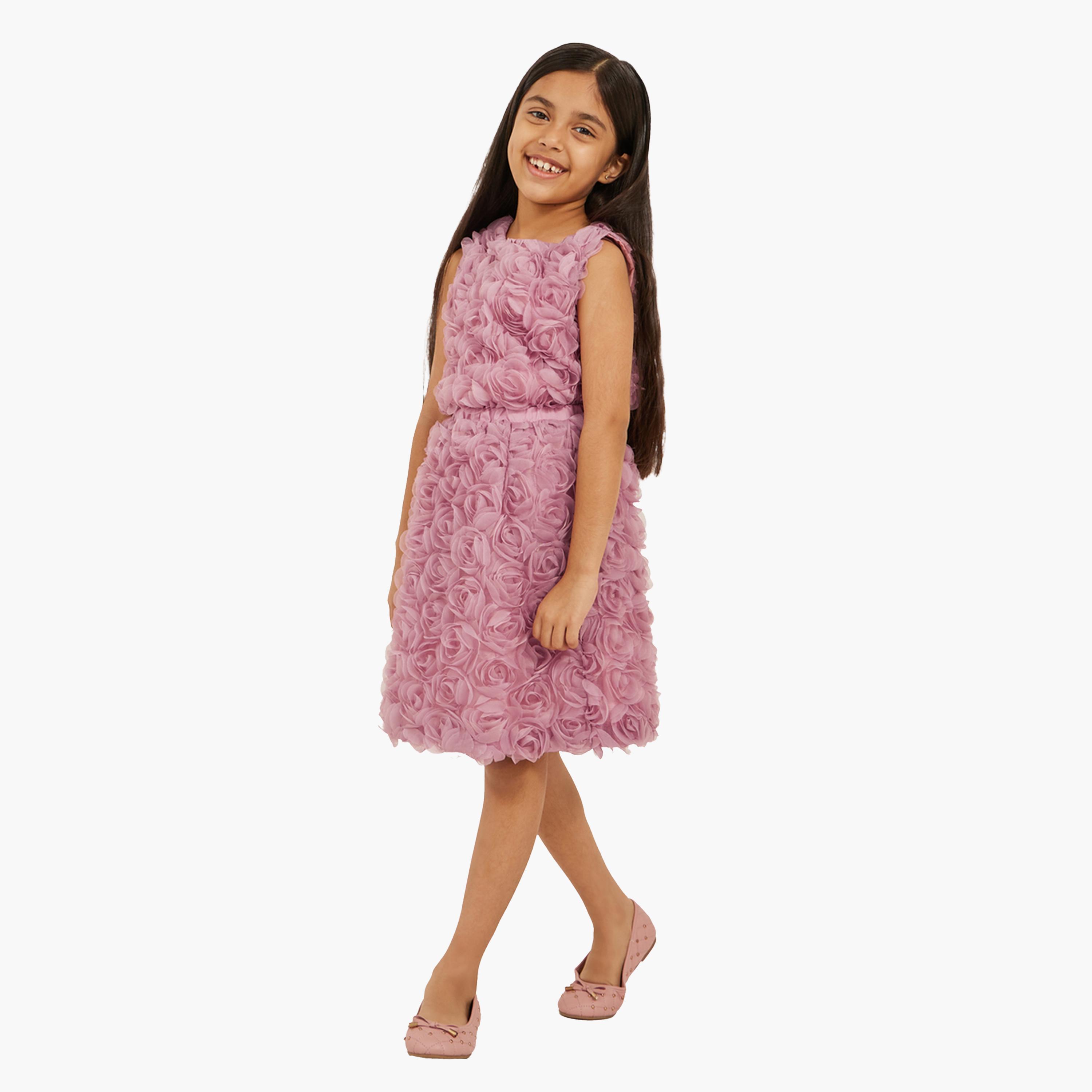 Styli Roses Applique Mesh Skirt-girls-clothing-bottoms-skirts-image-2