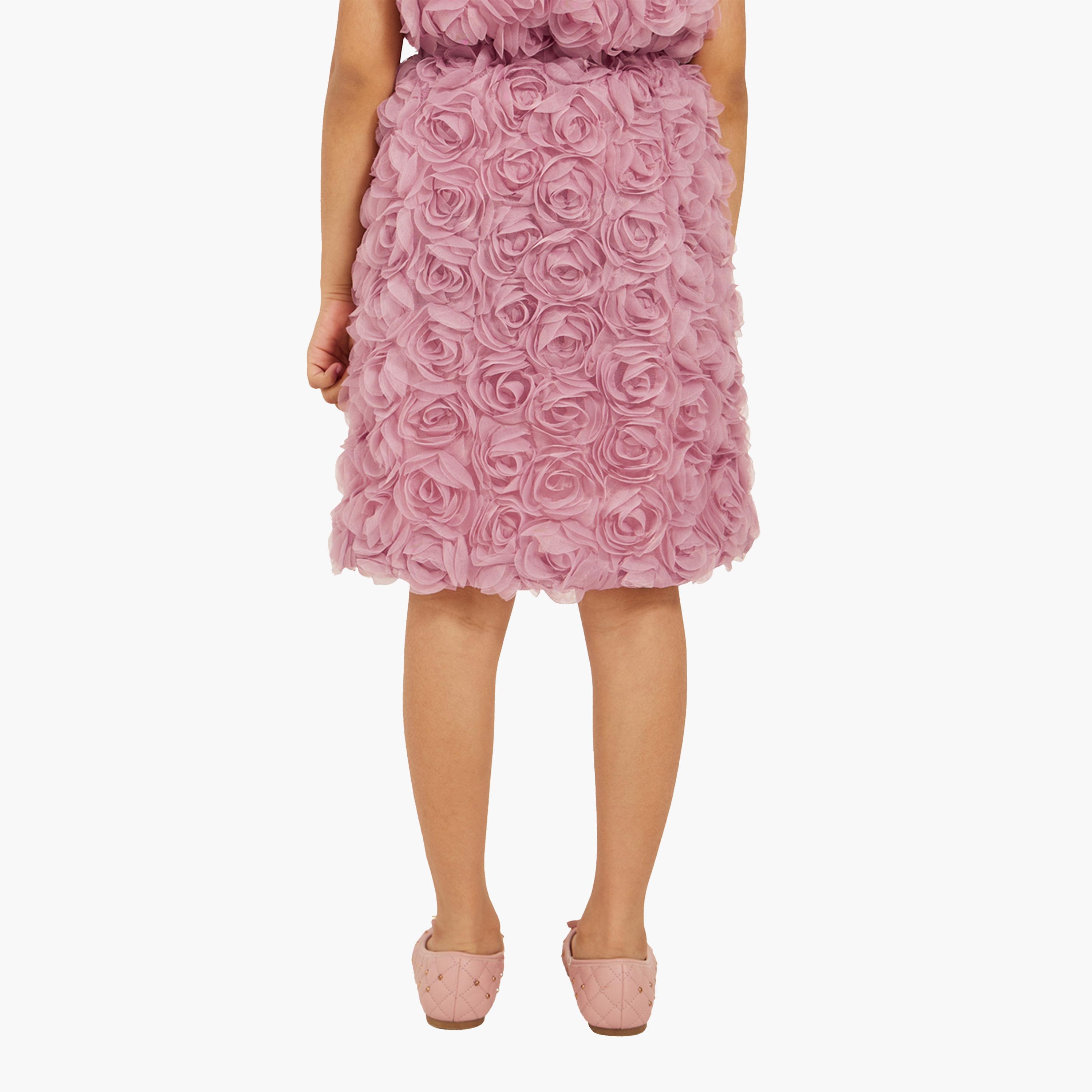 ستايلي - تنورة شبكية مزينة بالورود-girls-clothing-bottoms-skirts-image-4