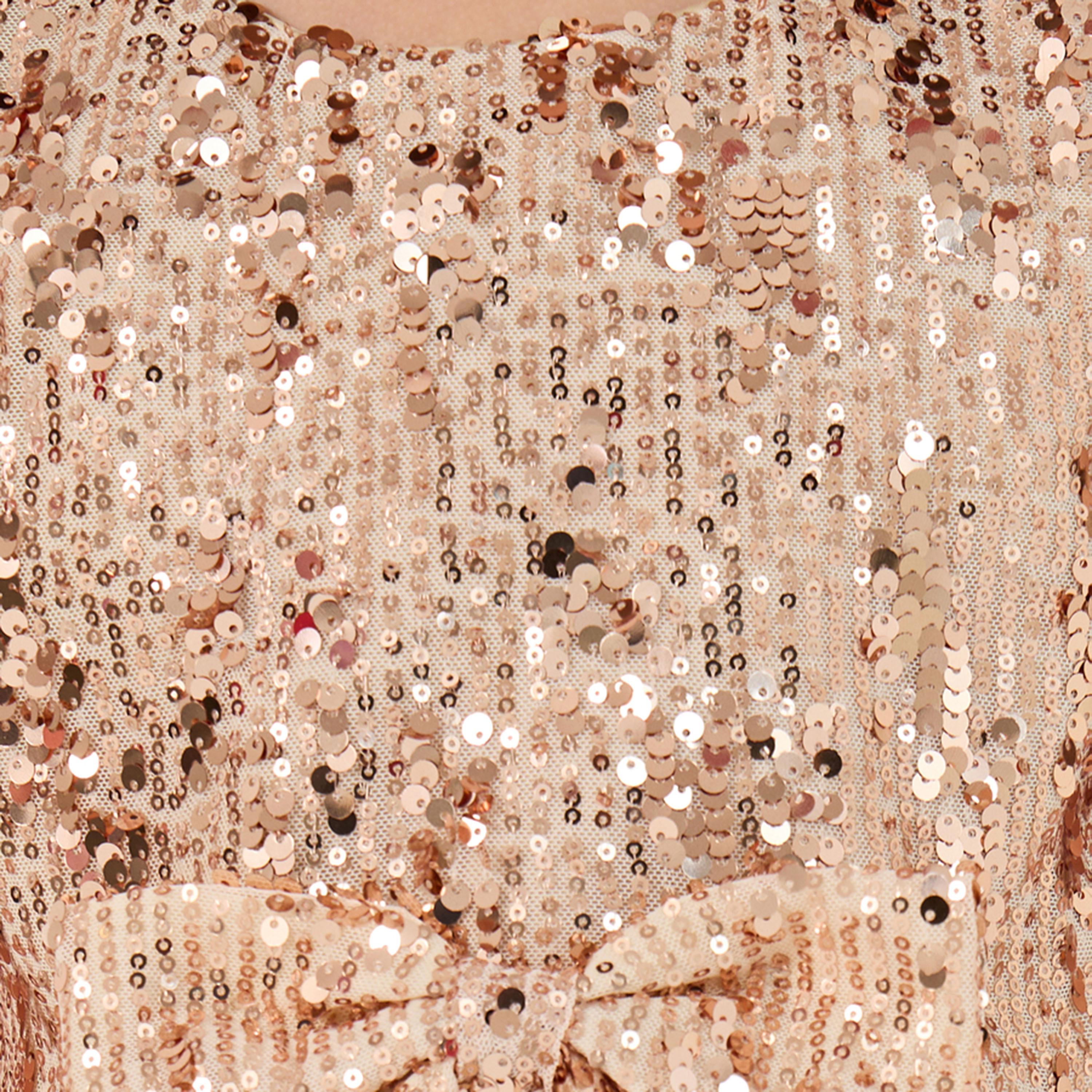Styli Embellished Sequins Knee Length Dress with Bow Detail-girls-clothing-dressesandjumpsuits-image-3