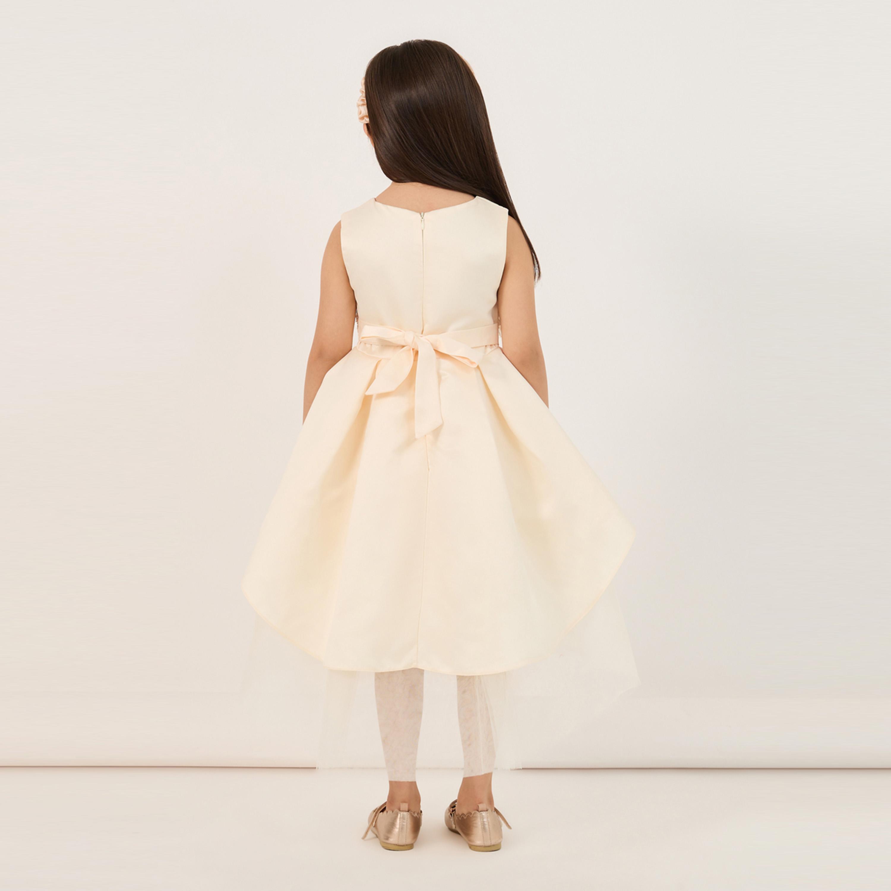 ستايلي - فستان مورد قصير ليميتد مع حزام خصر من الدانتيل وبوليرو-girls-clothing-dressesandjumpsuits-image-5