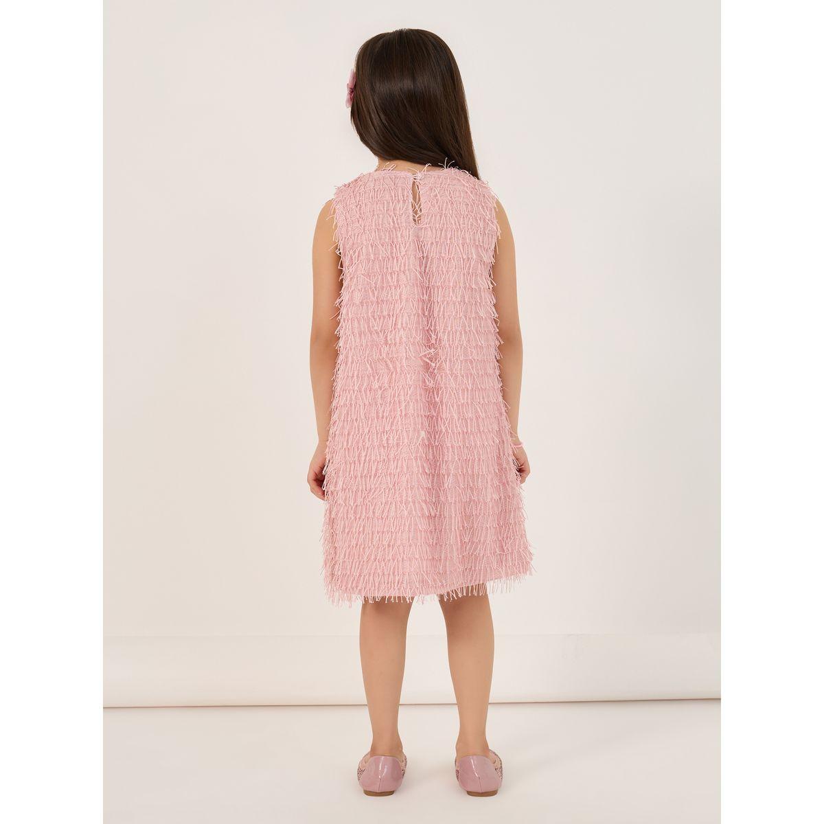 Styli Fringed Sleeveless Knee Length Dress-girls-clothing-dressesandjumpsuits-image-4