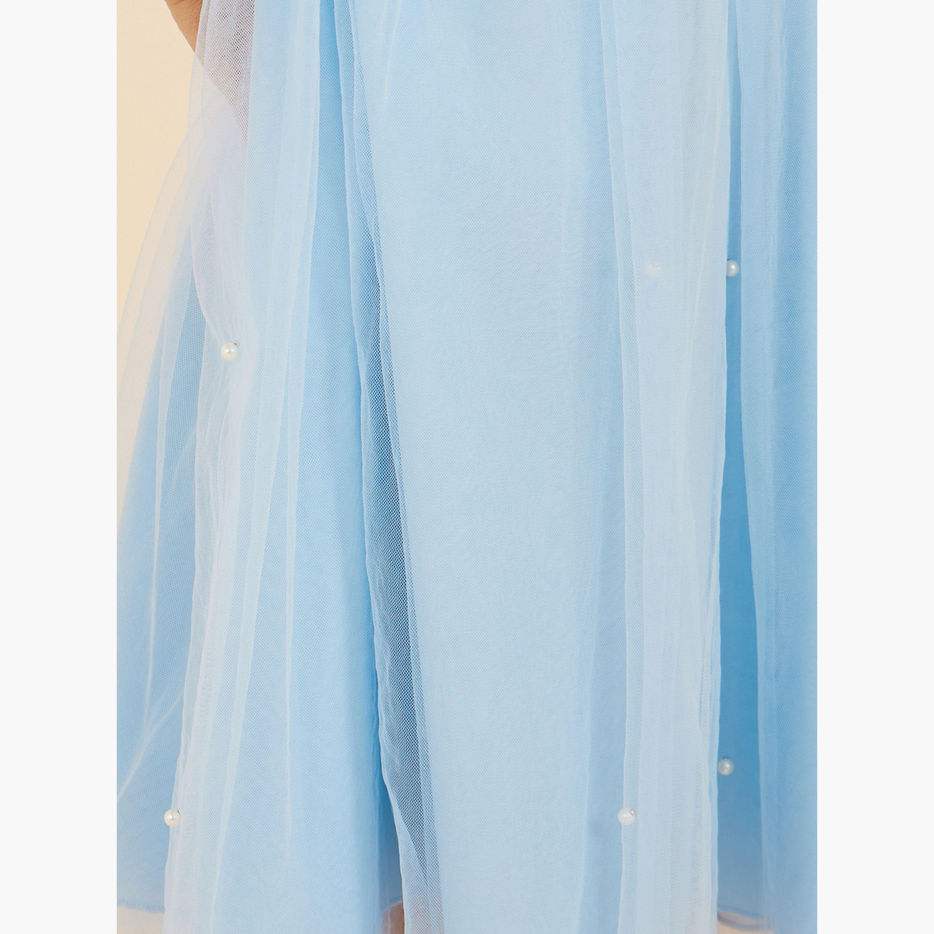 Styli Toddler Girls Mesh dress with pearl applique and bag-girls-clothing-dressesandjumpsuits-image-4