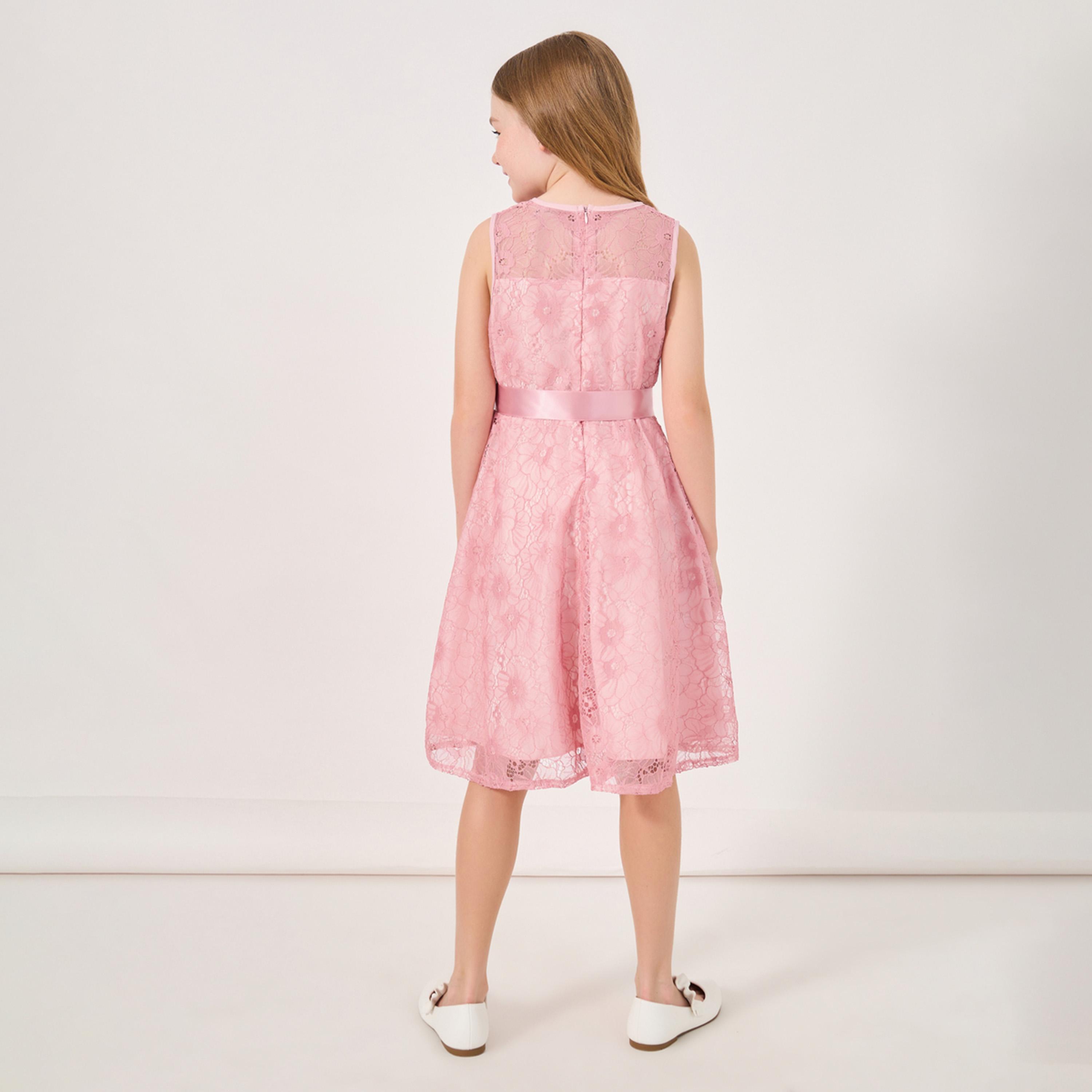 ستايلي - فستان من الدانتيل مع حزام ربط-girls-clothing-dressesandjumpsuits-image-4