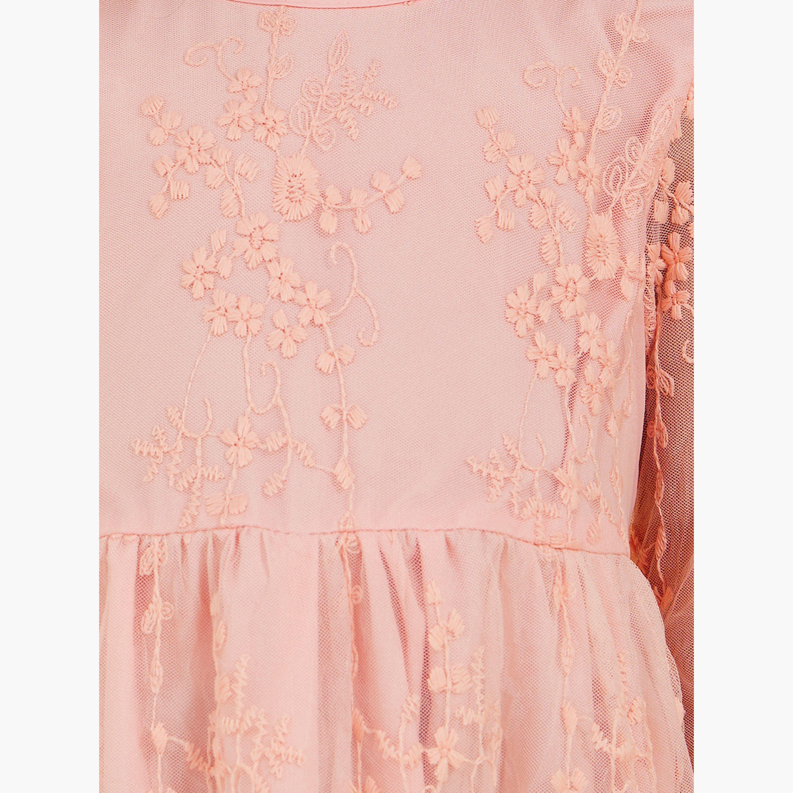 ستايلي - فستان دانتيل للبنات الصغار مع فيونكة خلفية-girls-clothing-dressesandjumpsuits-image-3