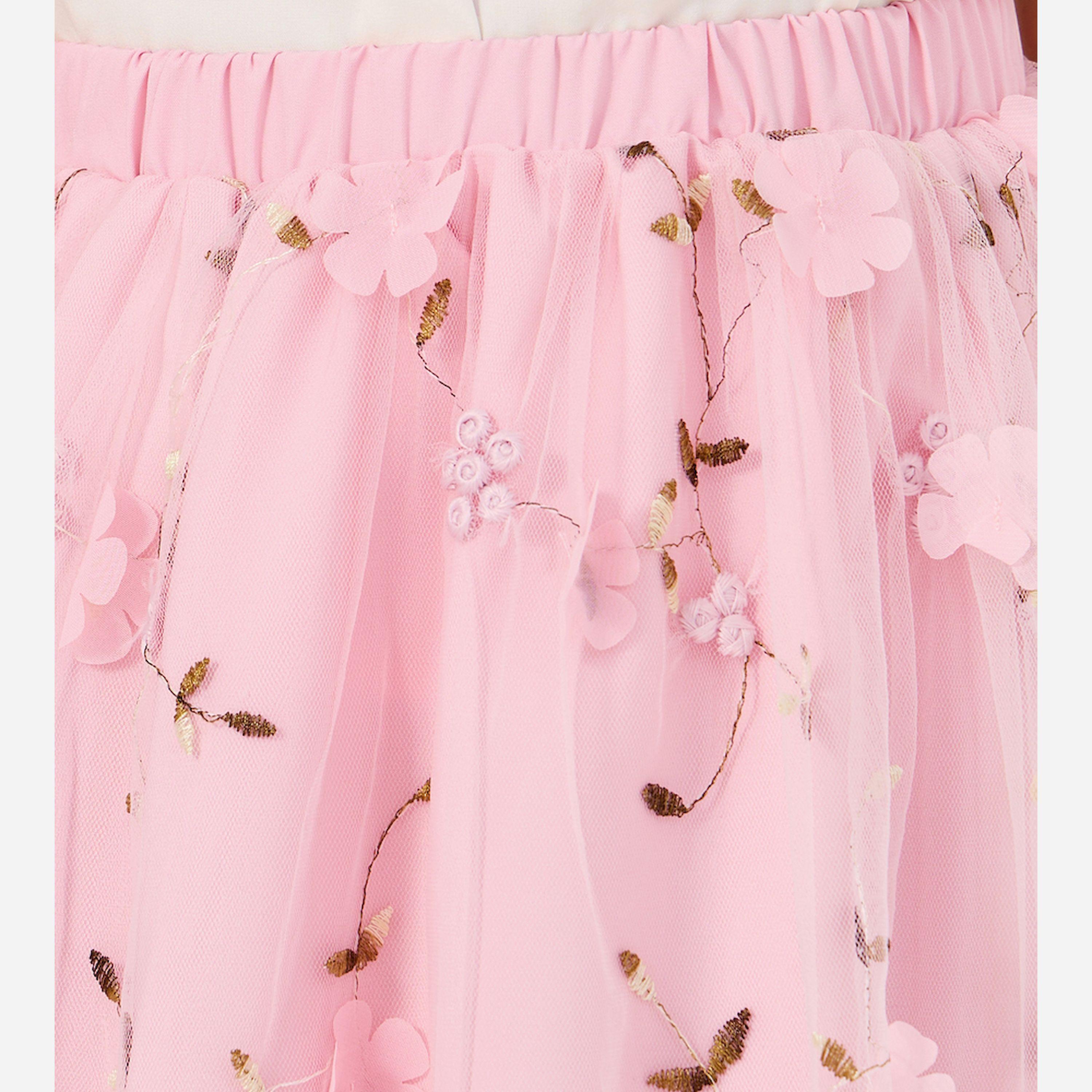 Styli Square Neck Top & Embroidered Mesh Skirt Set-girls-clothing-setsandcoords-image-5