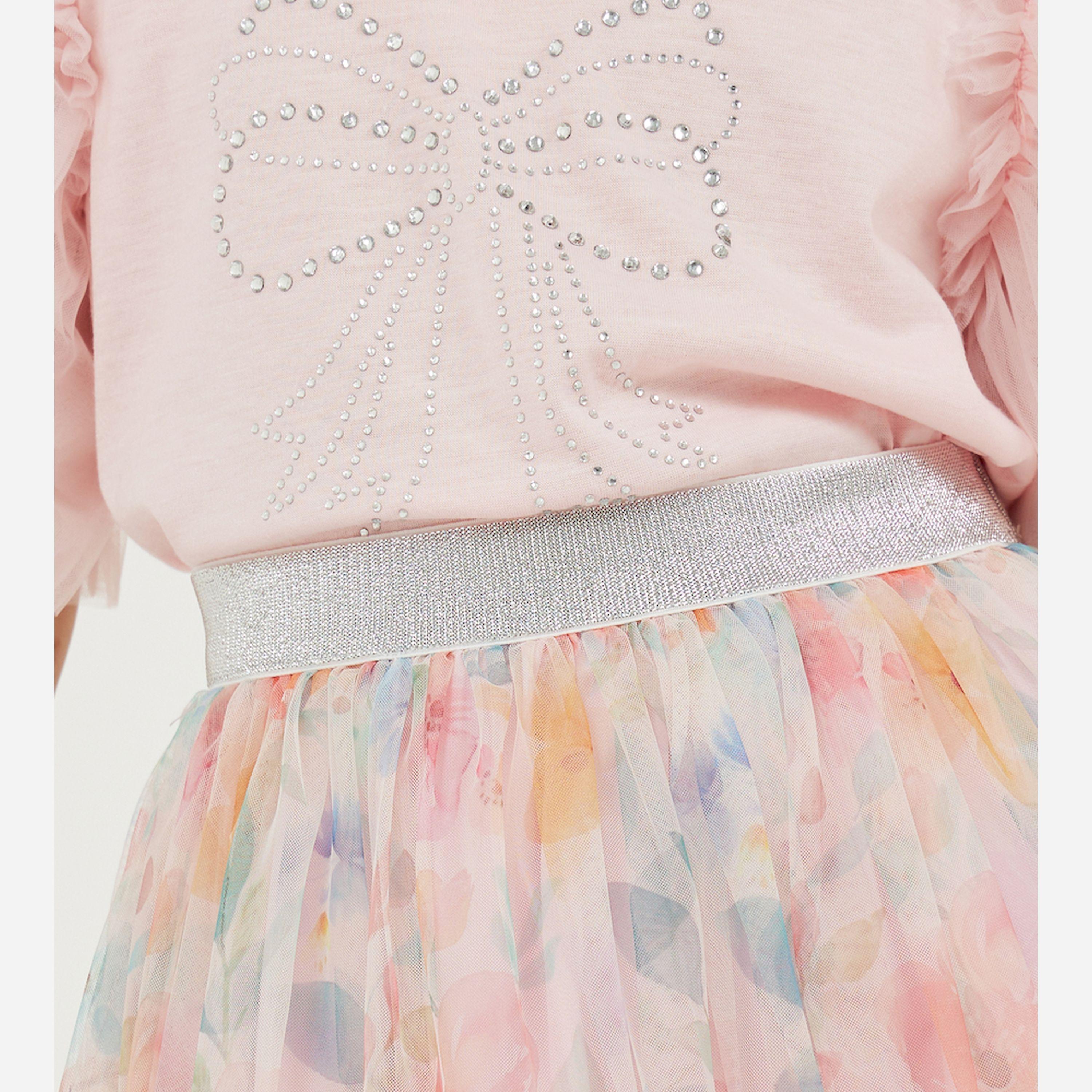 ستايلي - طقم تي شيرت وتنورة مطبوعة للفتيات الصغيرات-girls-clothing-setsandcoords-image-5