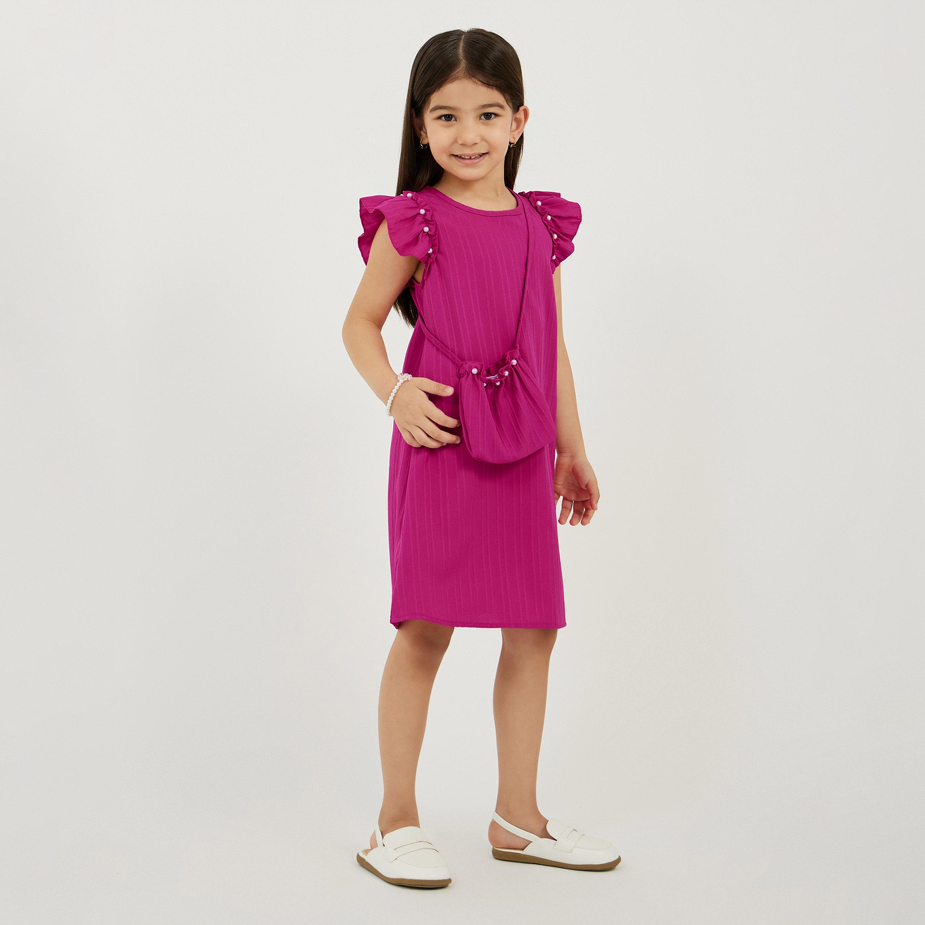 ستايلي - فستان محبوك للبنات الصغار مع حقيبة-girls-clothing-dressesandjumpsuits-image-2