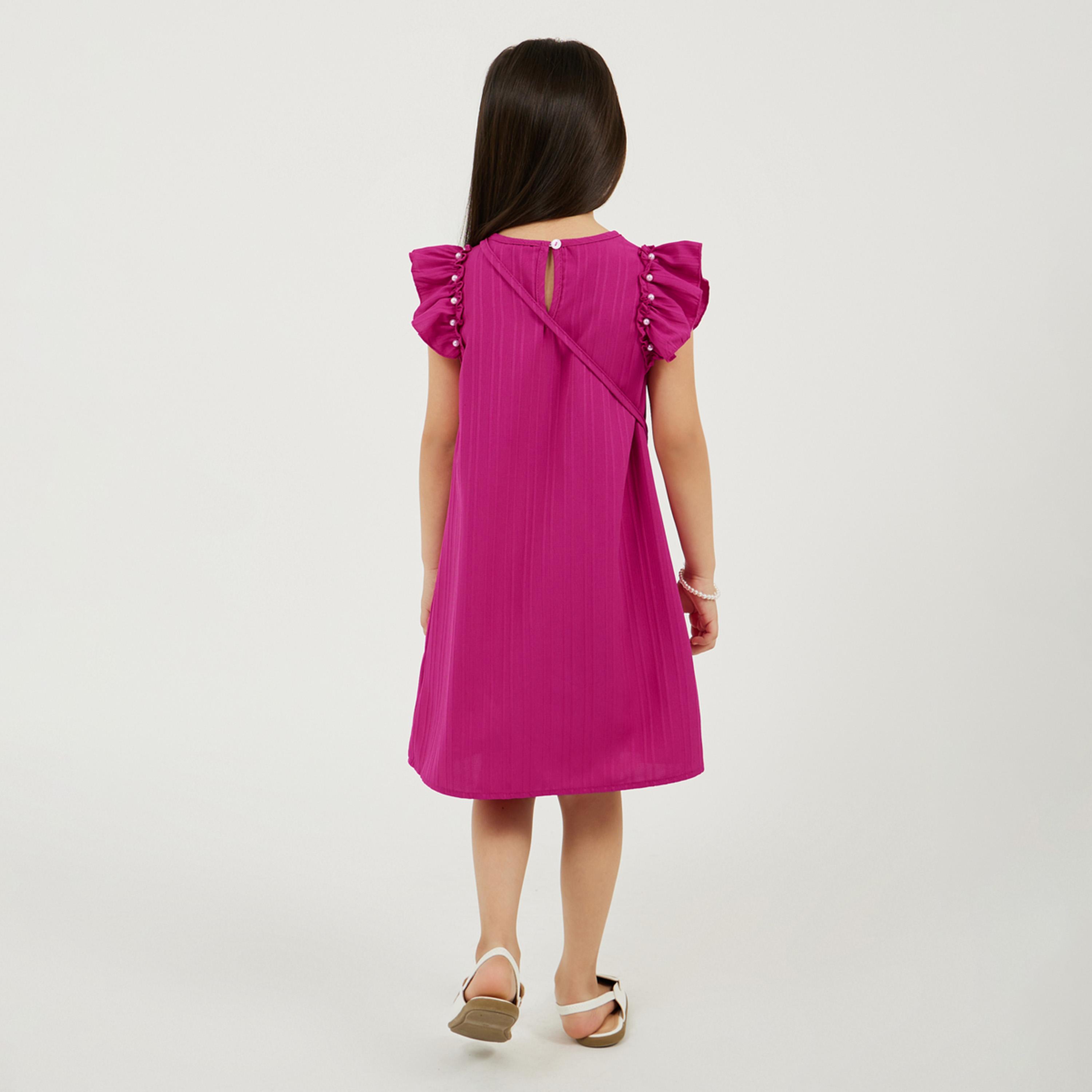 ستايلي - فستان محبوك للبنات الصغار مع حقيبة-girls-clothing-dressesandjumpsuits-image-4