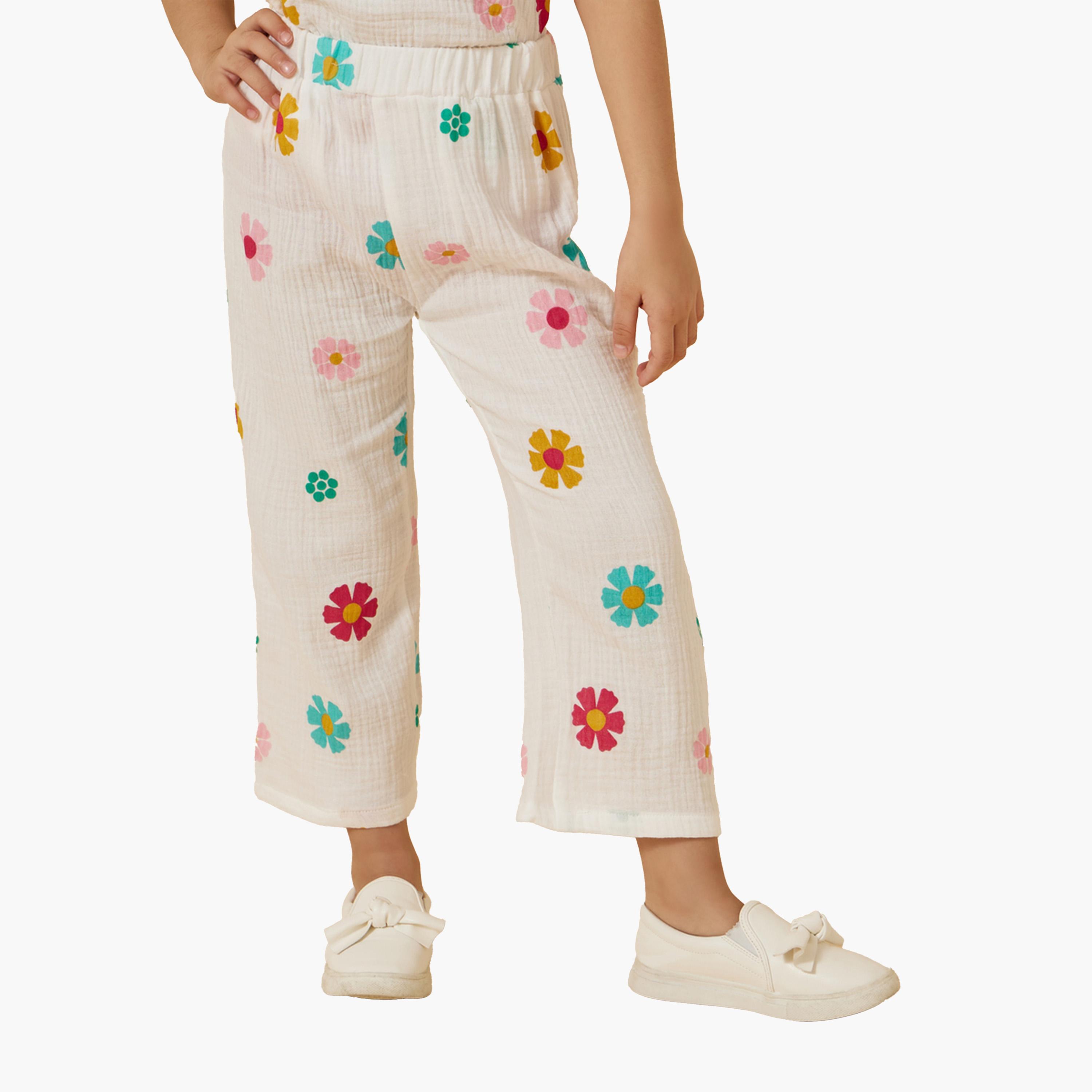 Styli Floral Print Frill Sleeve Top and Pants Set-girls-clothing-setsandcoords-image-5