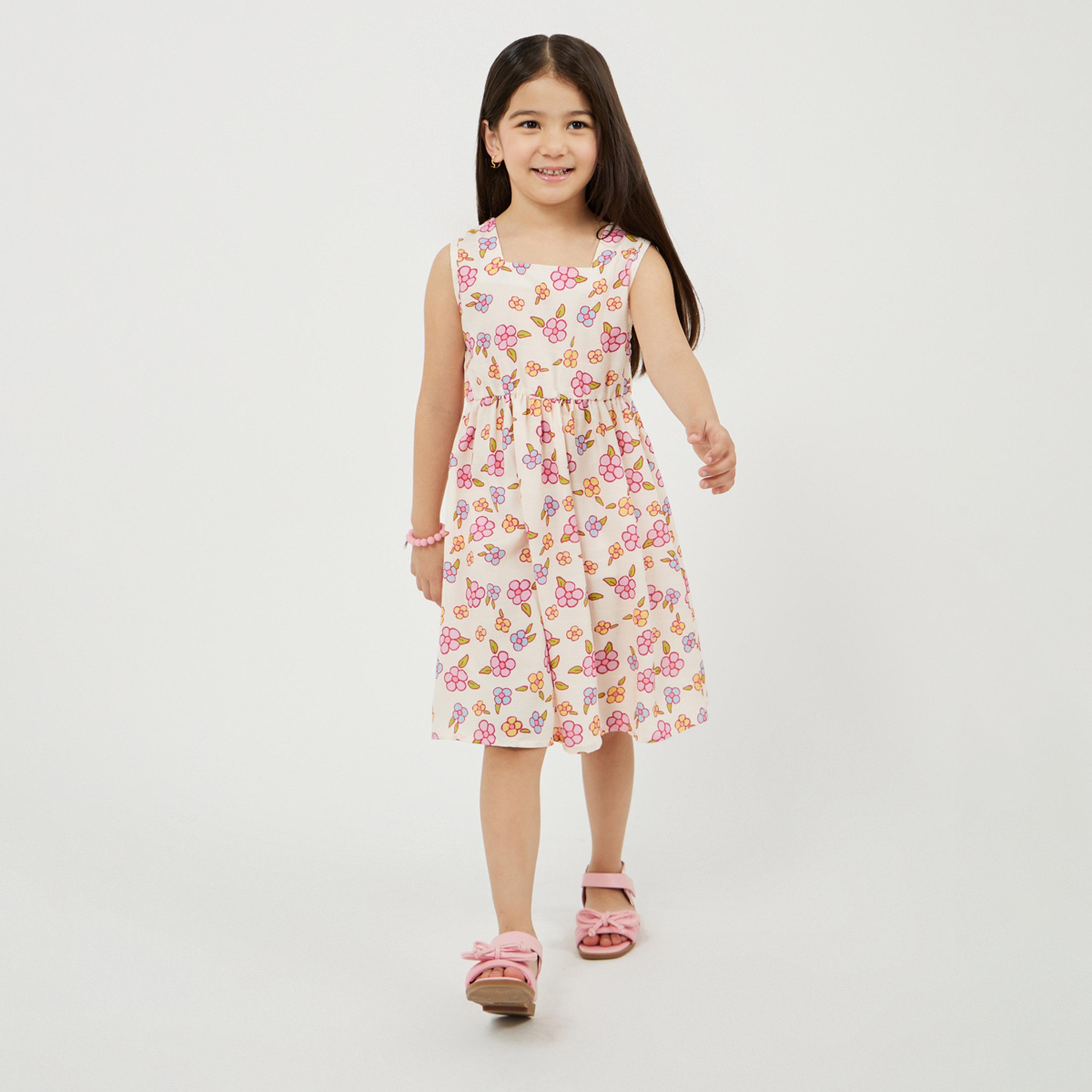 ستايلي - فستان محبوك للفتيات الصغيرات مع سترة-girls-clothing-dressesandjumpsuits-image-2