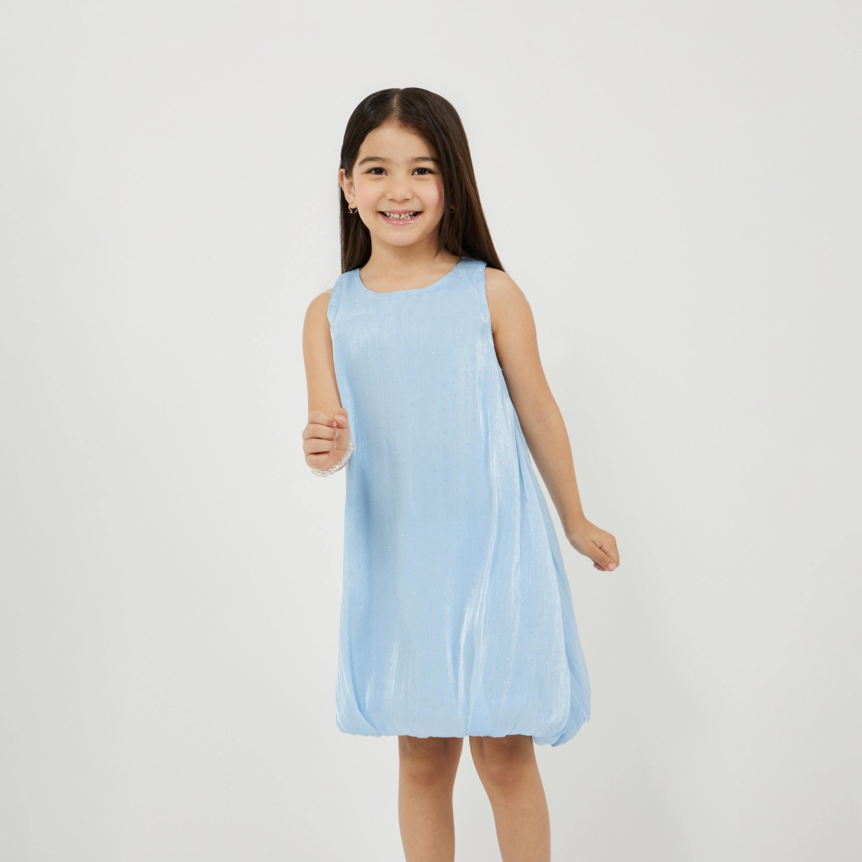 ستايلي - فستان للبنات الصغيرات مرصع بالكامل على شكل بالون-girls-clothing-dressesandjumpsuits-image-2