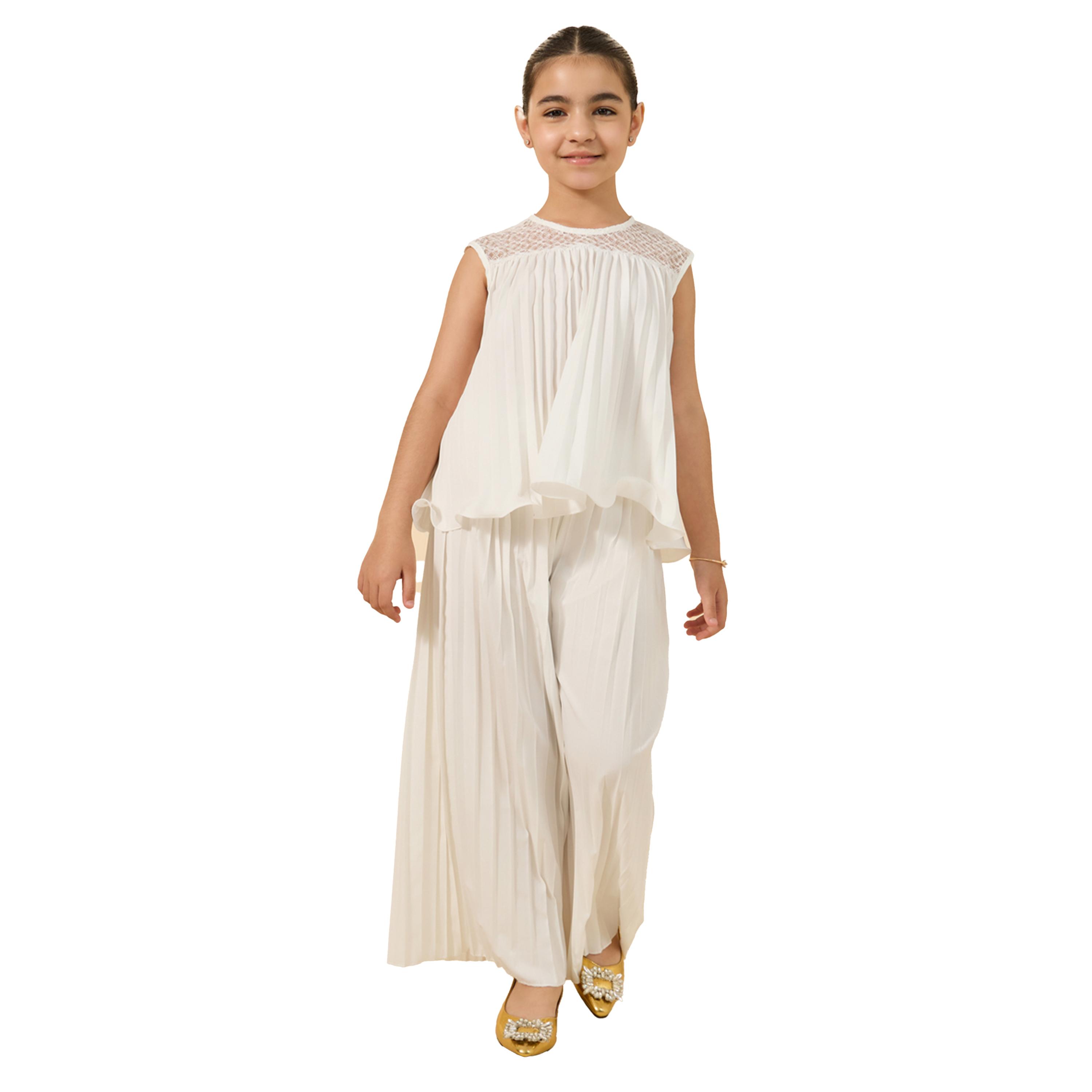 ستايلي -  طقم للفتيات المراهقات مطوي مع حشوة من الدانتيل-girls-clothing-setsandcoords-image-1