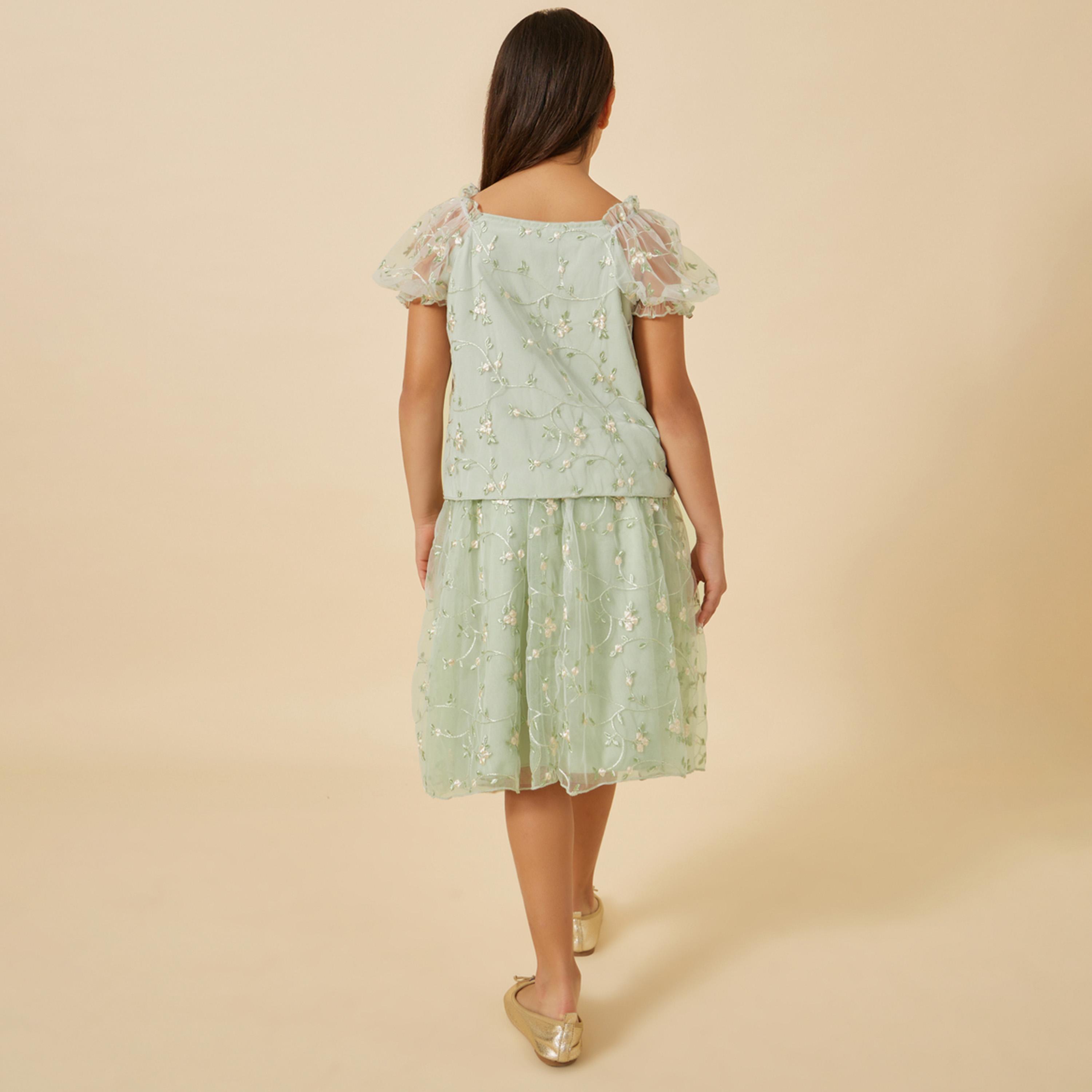 ستايلي - ليميتد - مجموعة بلوزة وتنورة مطرزة للفتيات المراهقات-girls-clothing-setsandcoords-image-6