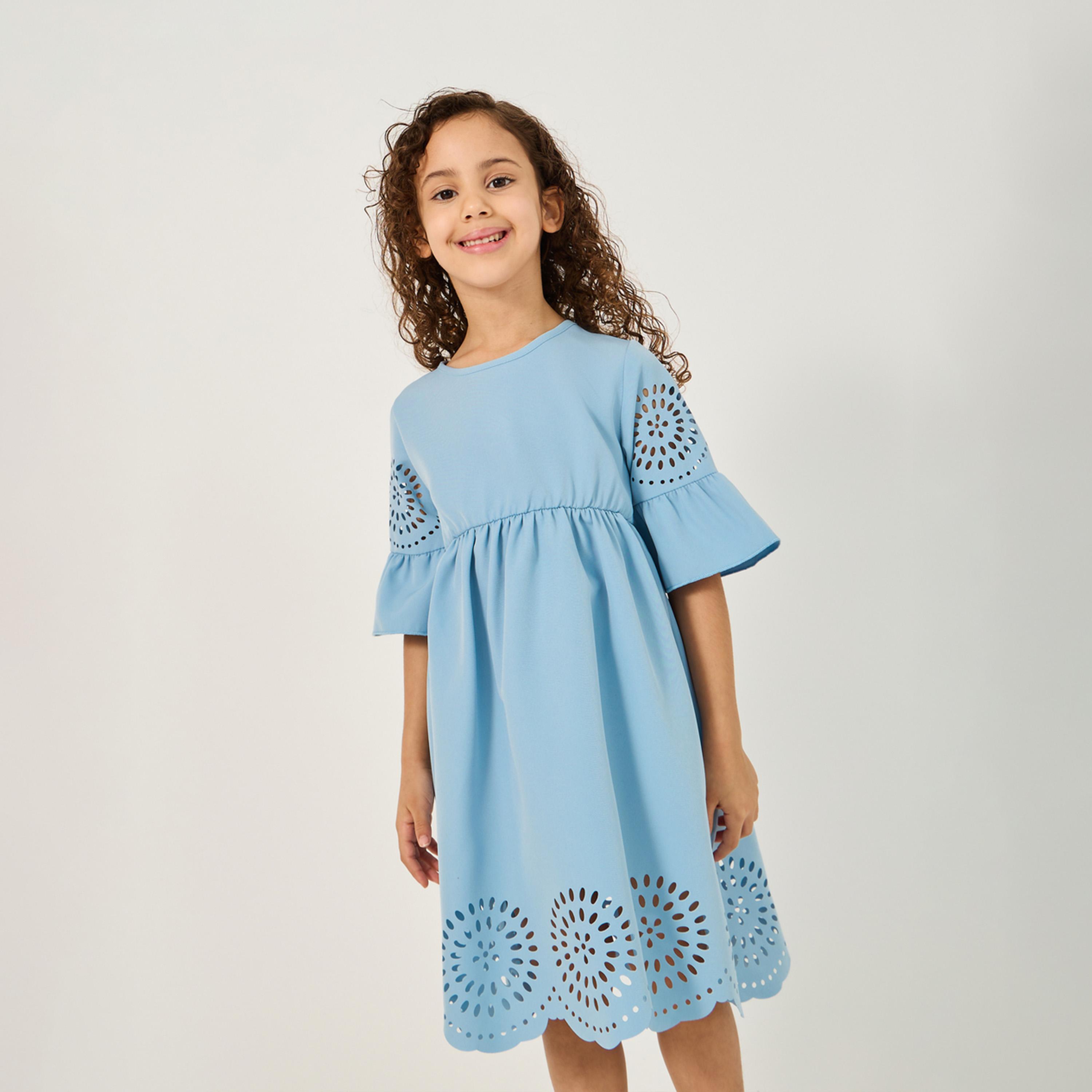 Styli Toddler Girls Laser Cut Design Dress-girls-clothing-dressesandjumpsuits-image-3