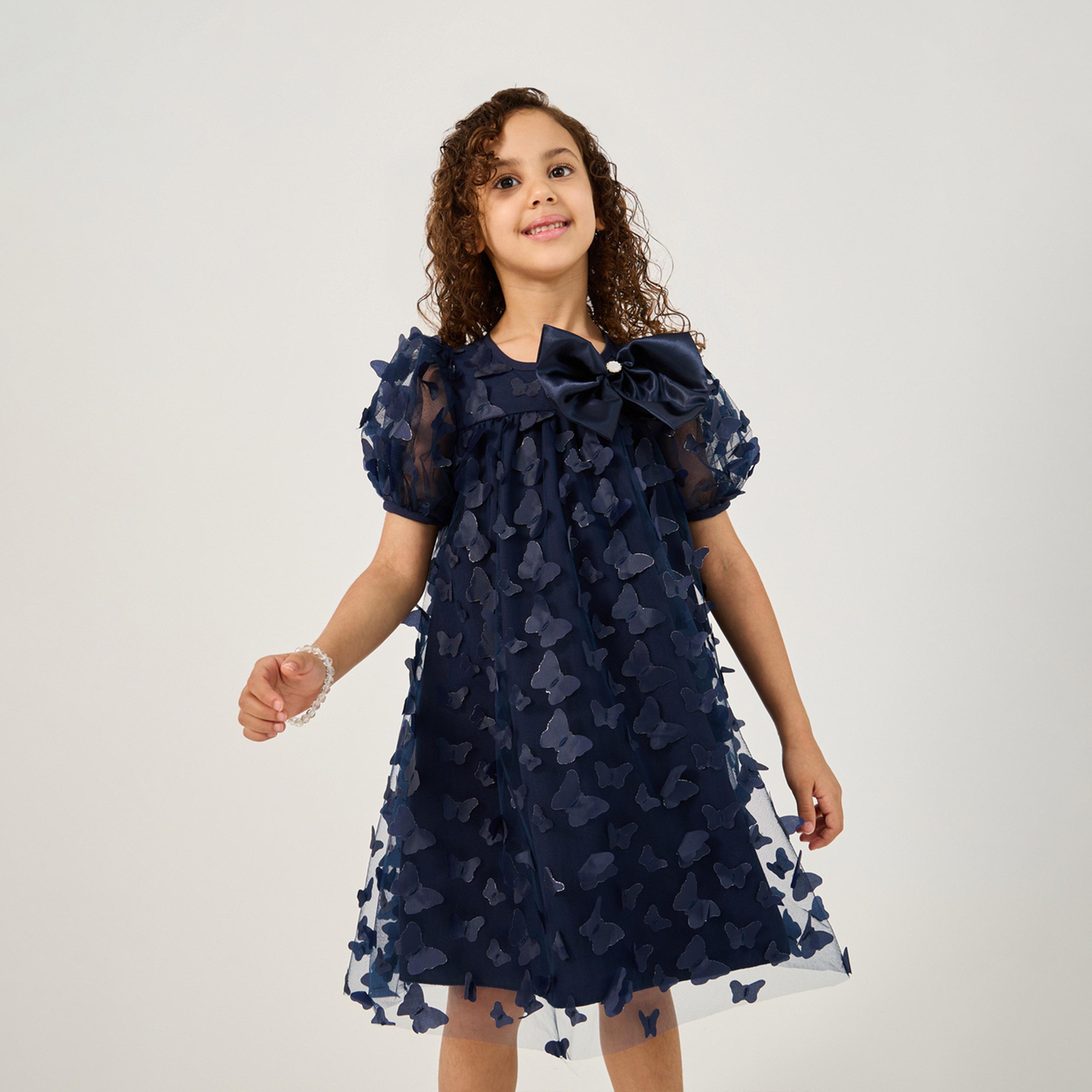 Styli Limited Toddler Girls 3D Lace Applique Dress-girls-clothing-dressesandjumpsuits-image-2