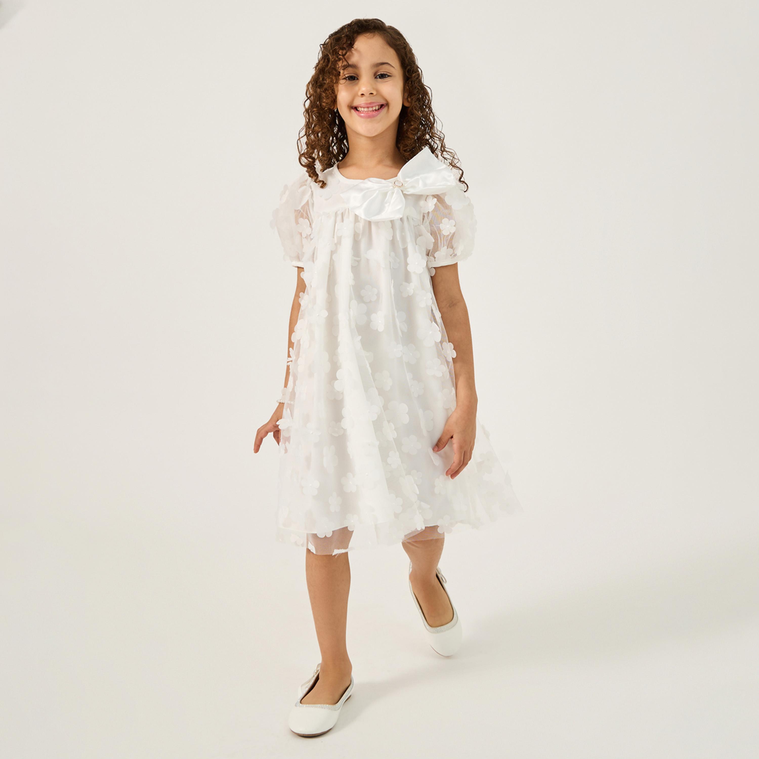 ستايلي - ليميتد - فستان بناتي صغير مزين بالدانتيل ثلاثي الأبعاد-girls-clothing-dressesandjumpsuits-image-1