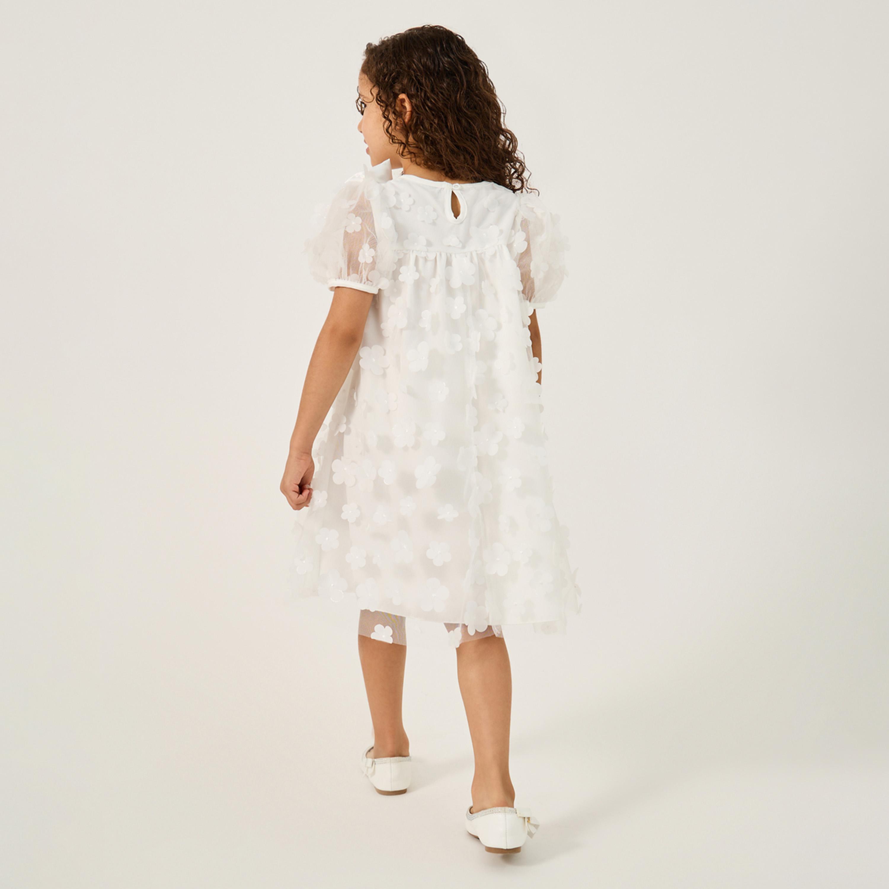 ستايلي - ليميتد - فستان بناتي صغير مزين بالدانتيل ثلاثي الأبعاد-girls-clothing-dressesandjumpsuits-image-4