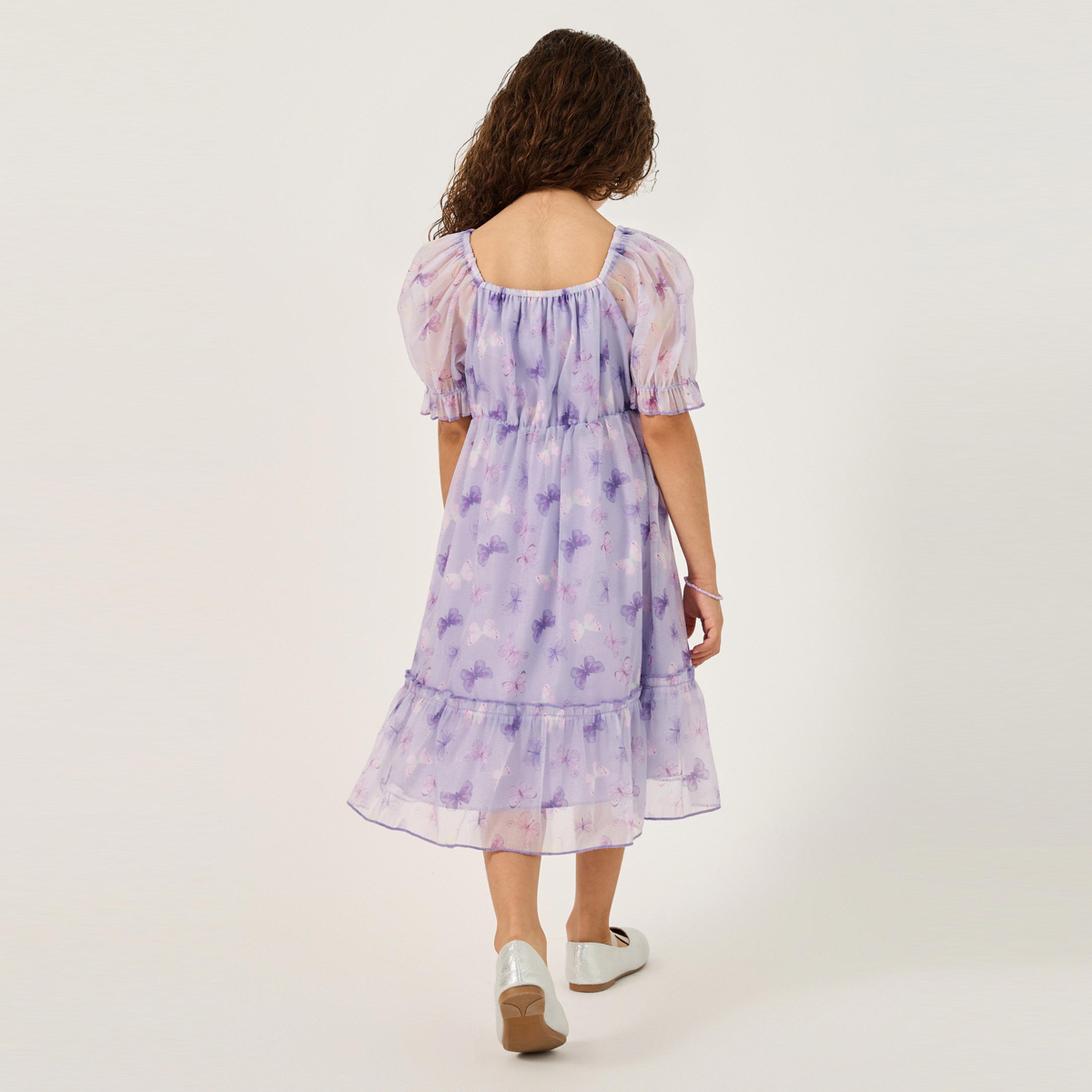 ستايلي - فستان أورجانزا مطبوع للفتيات الصغيرات-girls-clothing-dressesandjumpsuits-image-4