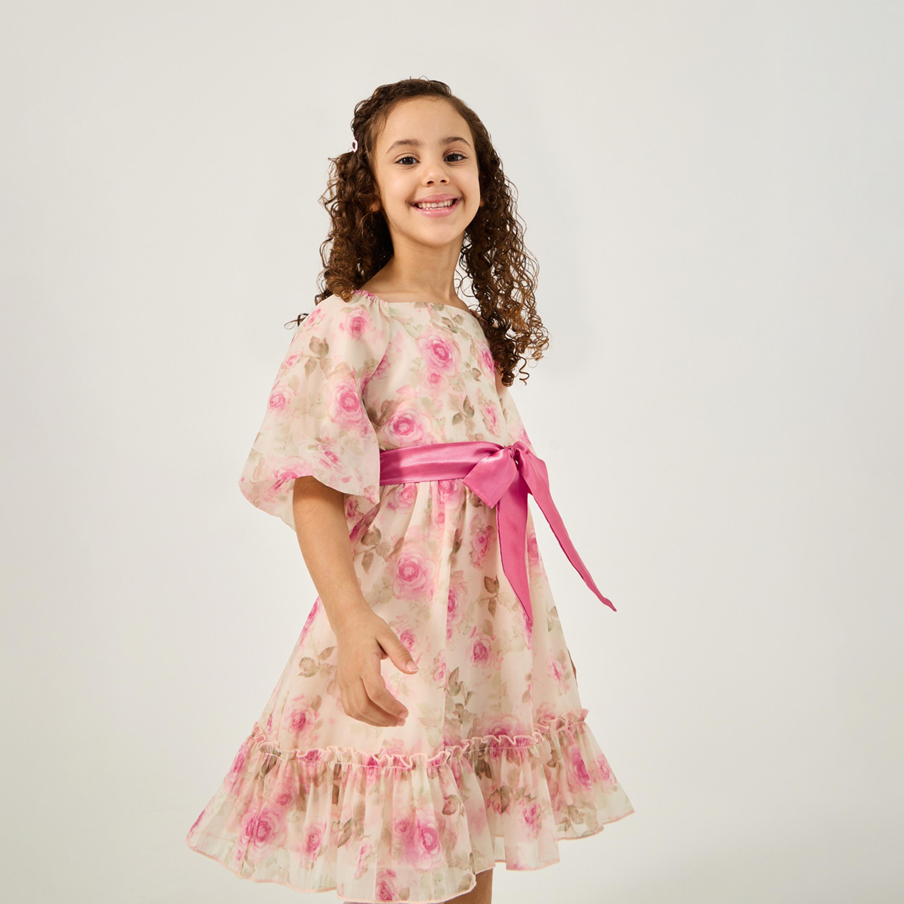Styli Toddler Girls Printed Organza Dress-girls-clothing-dressesandjumpsuits-image-1