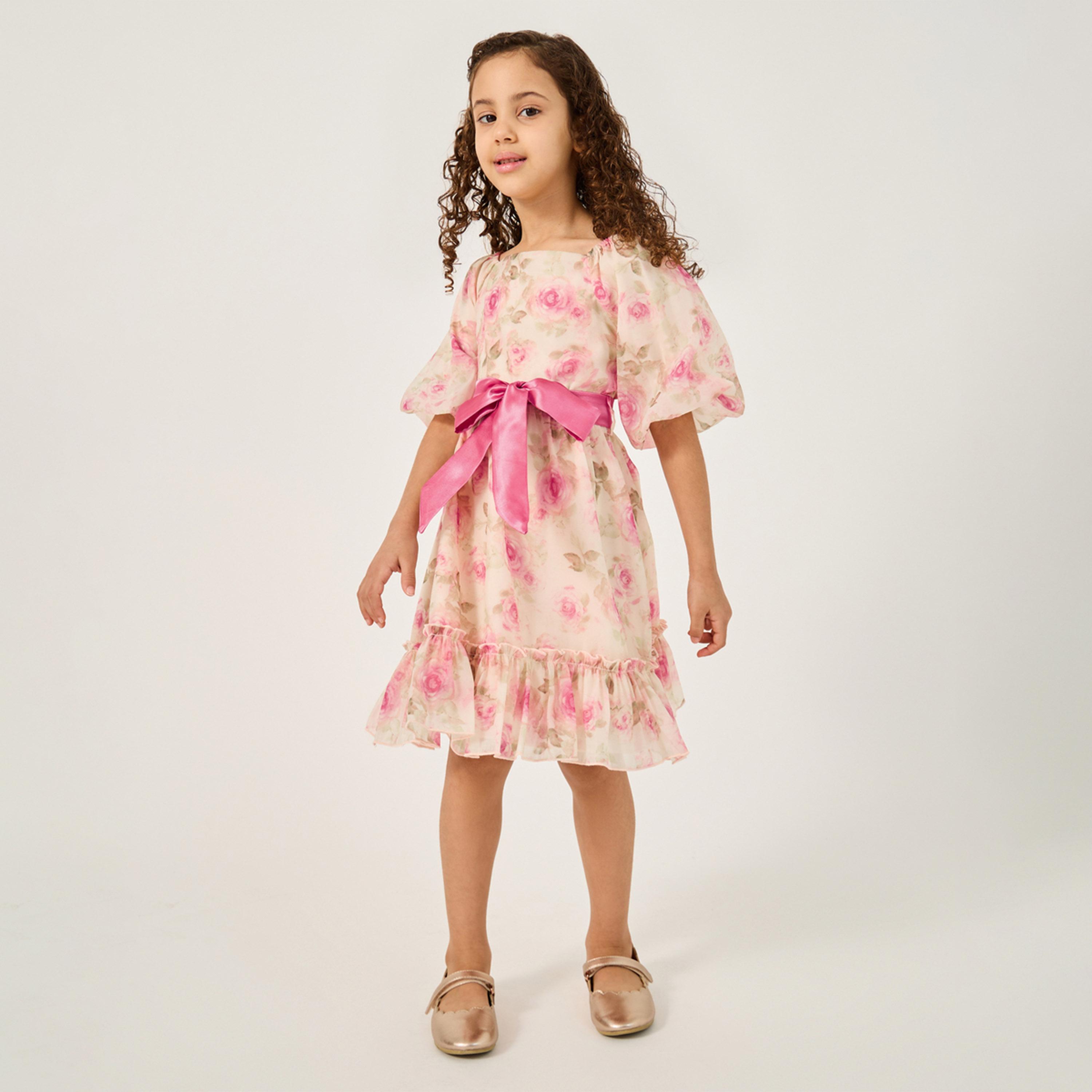 Styli Toddler Girls Printed Organza Dress-girls-clothing-dressesandjumpsuits-image-2