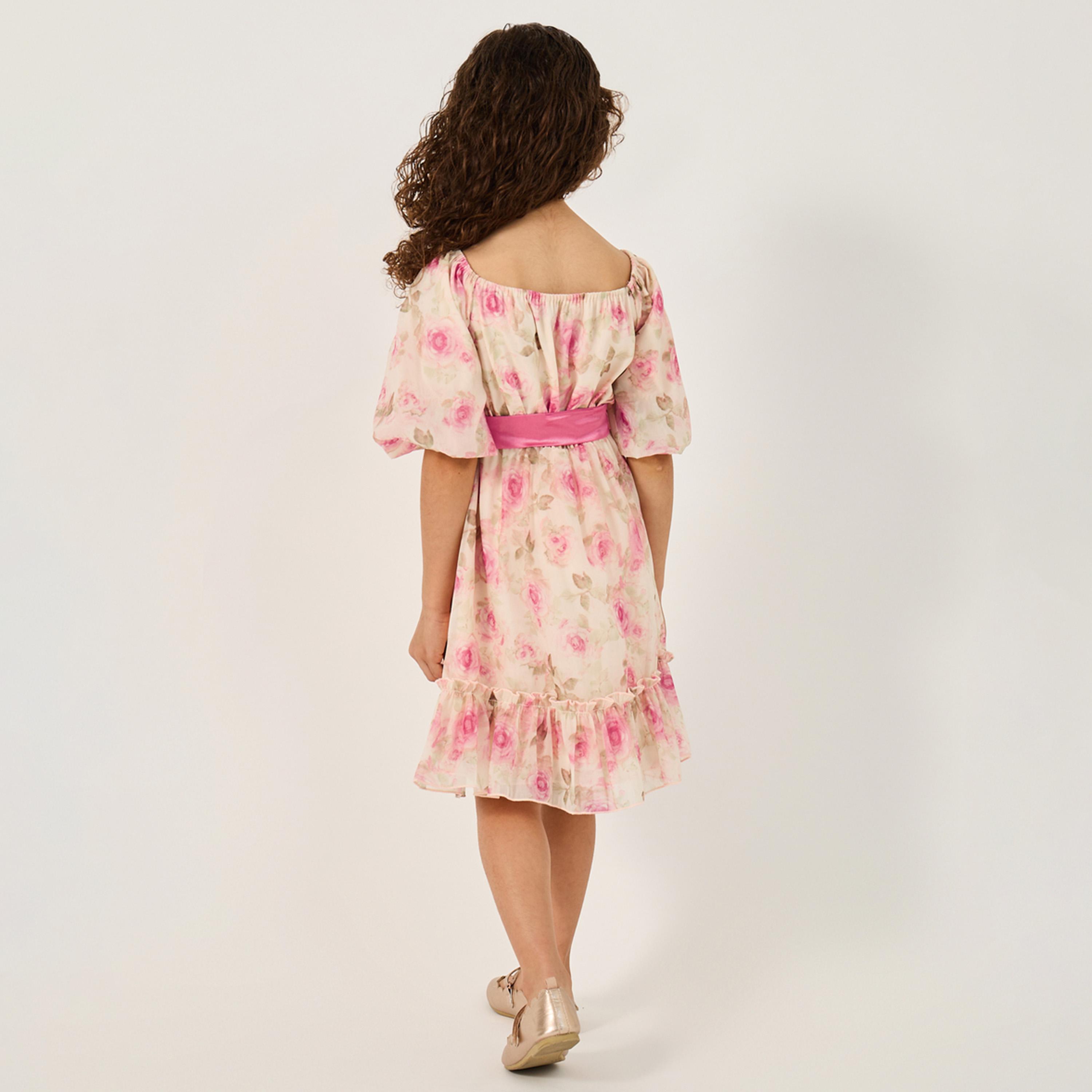 ستايلي - فستان أورجانزا مطبوع للفتيات الصغيرات-girls-clothing-dressesandjumpsuits-image-4