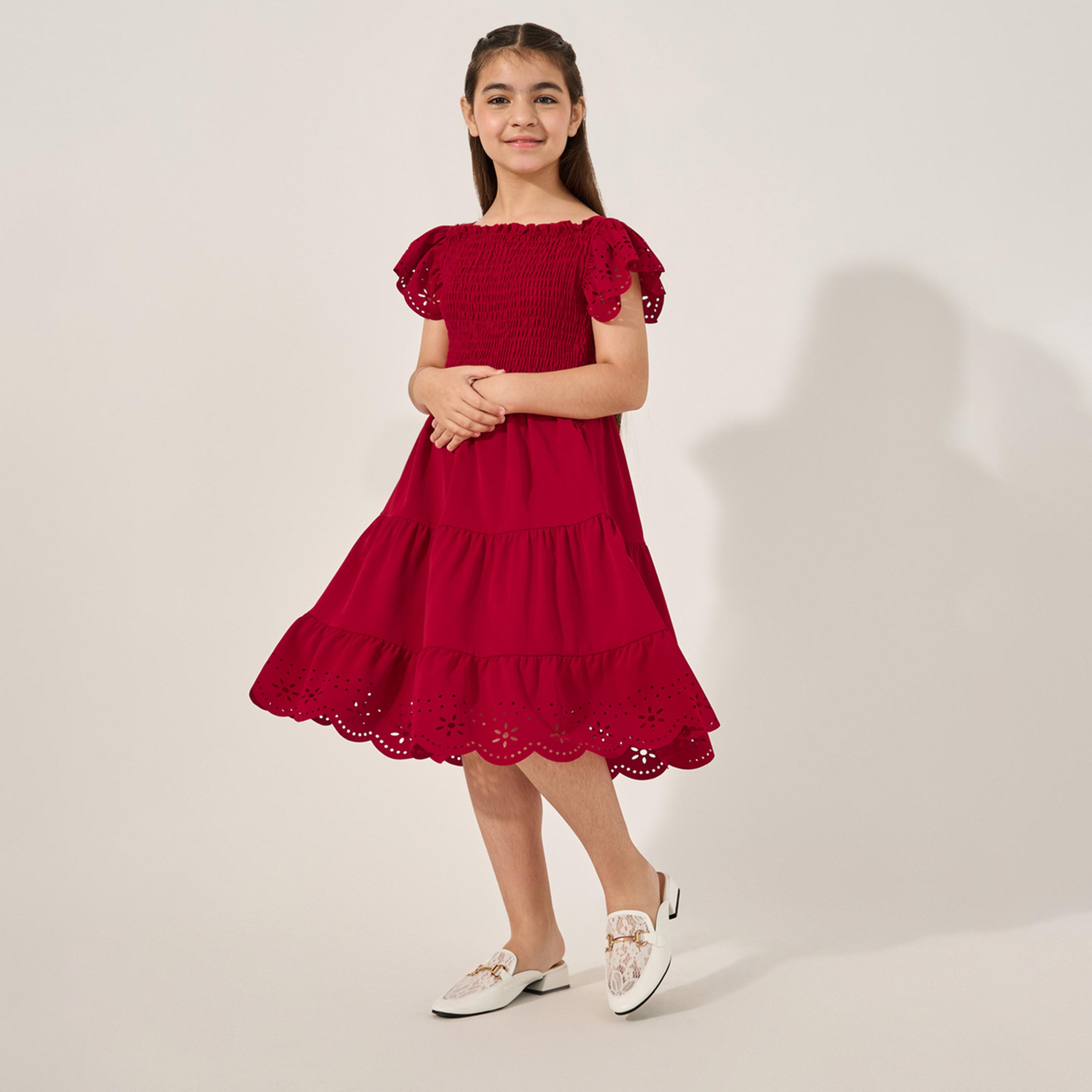 Styli Teen Girls Dress With Laser Cut Design-girls-clothing-dressesandjumpsuits-image-2